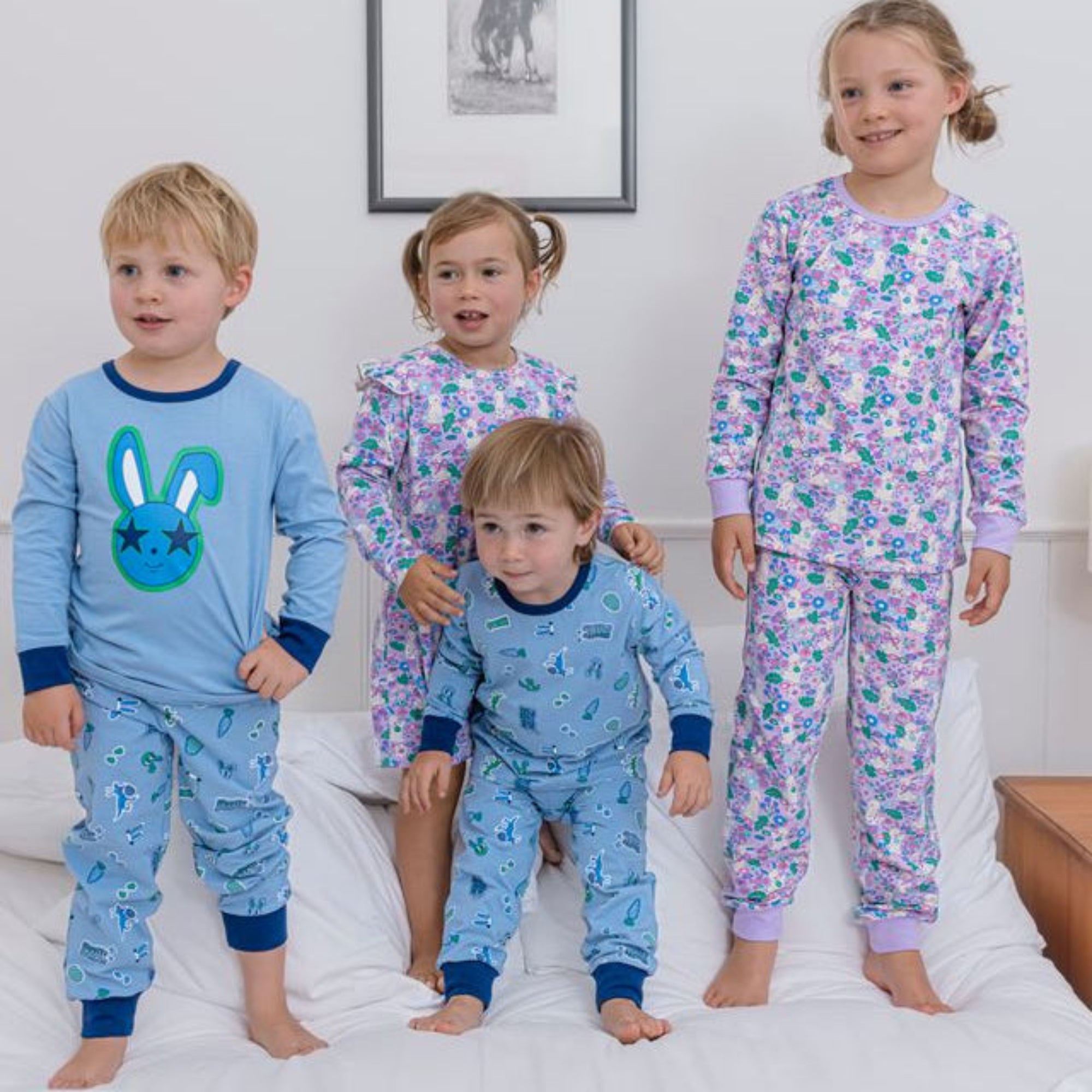 Milky Rascal Bunny Pj's - Steel Blue