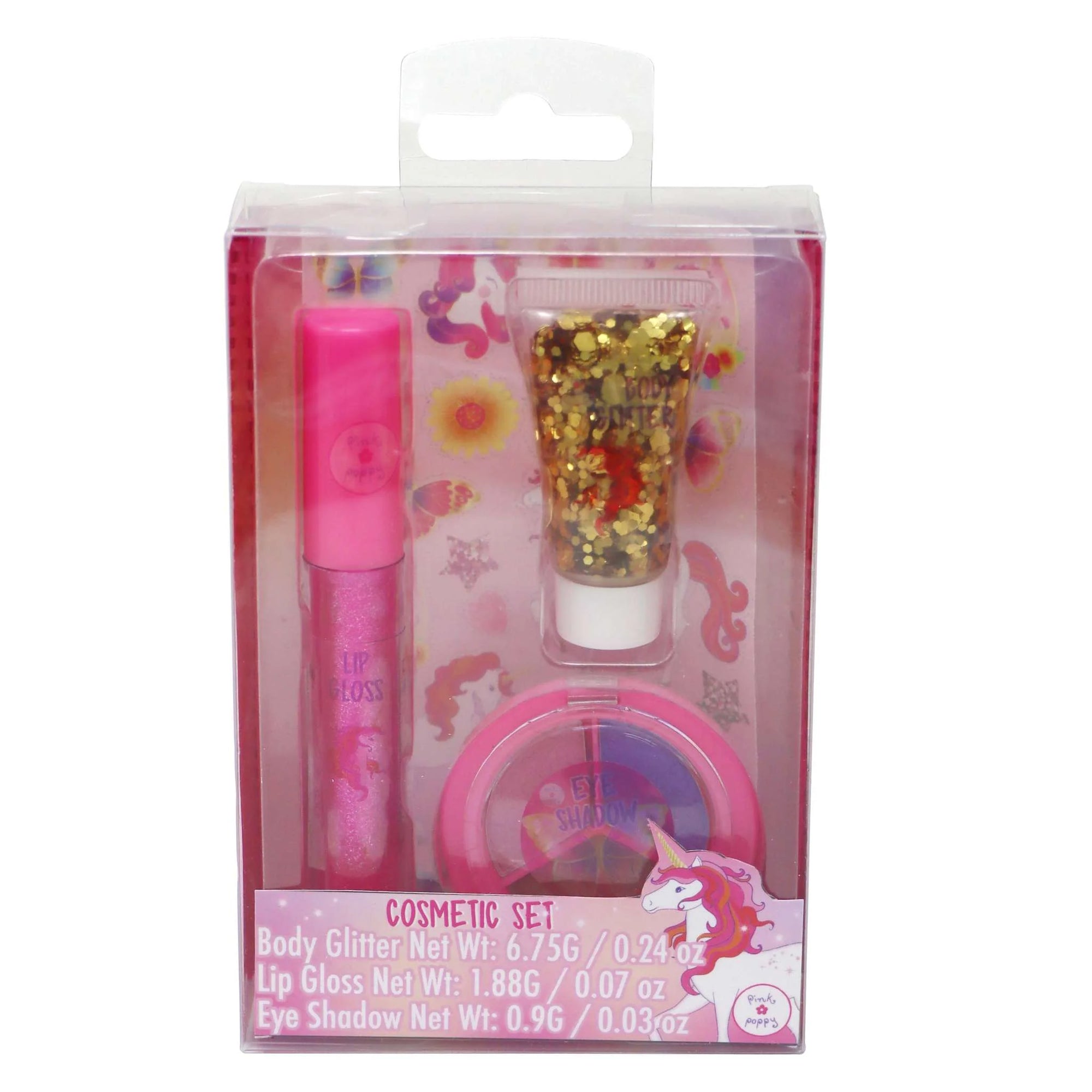 Pink Poppy Unicorn Butterfly Cosmetic Set