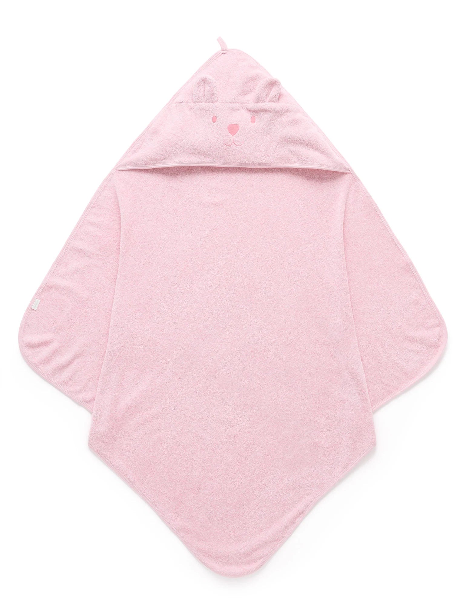 Purebaby Hooded Bear Towel - Pink