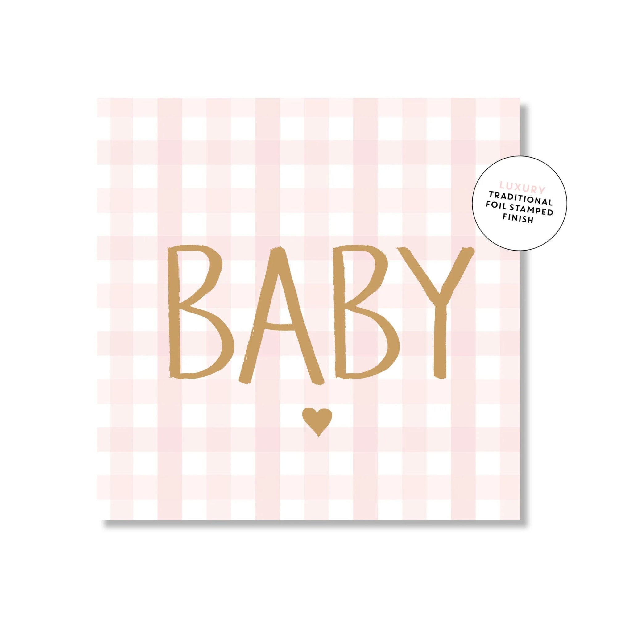 Mini Card - Baby Pink Gingham