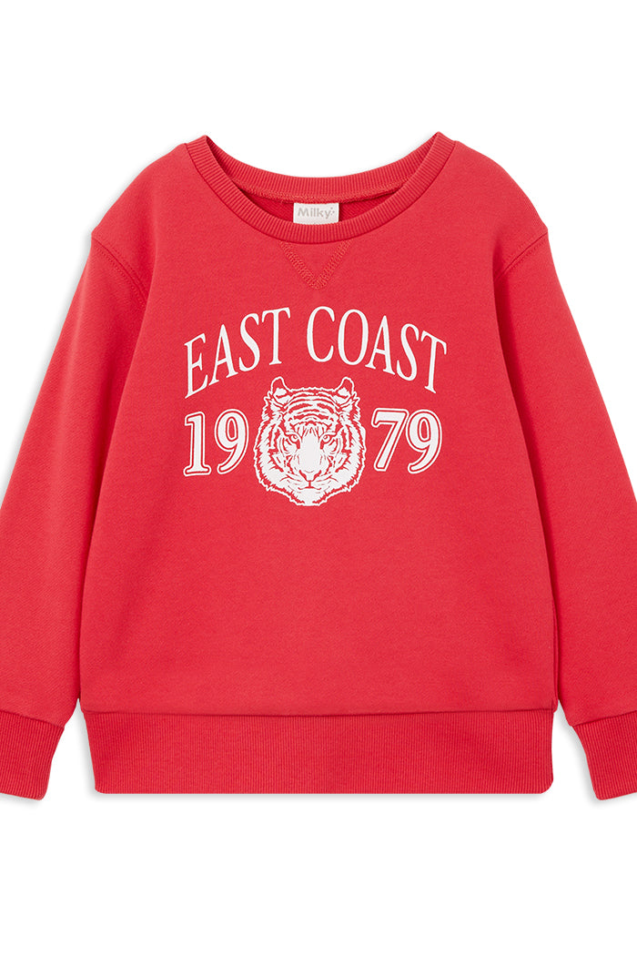 Milky Red Tiger Fleece Sweat
