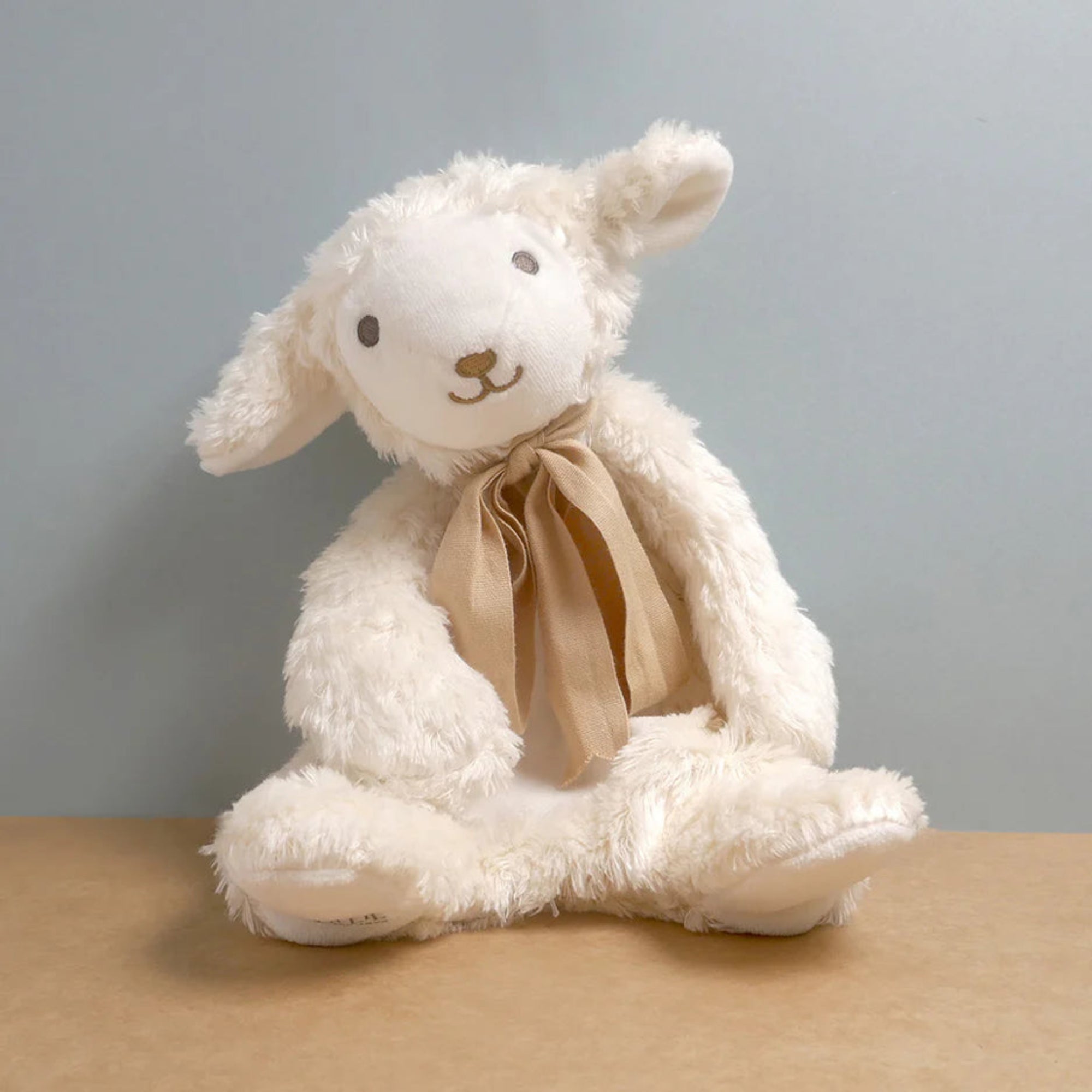 Maud n Lil Classic Organic Cotton Lamb Comforter Toy - Biscuit / Cream