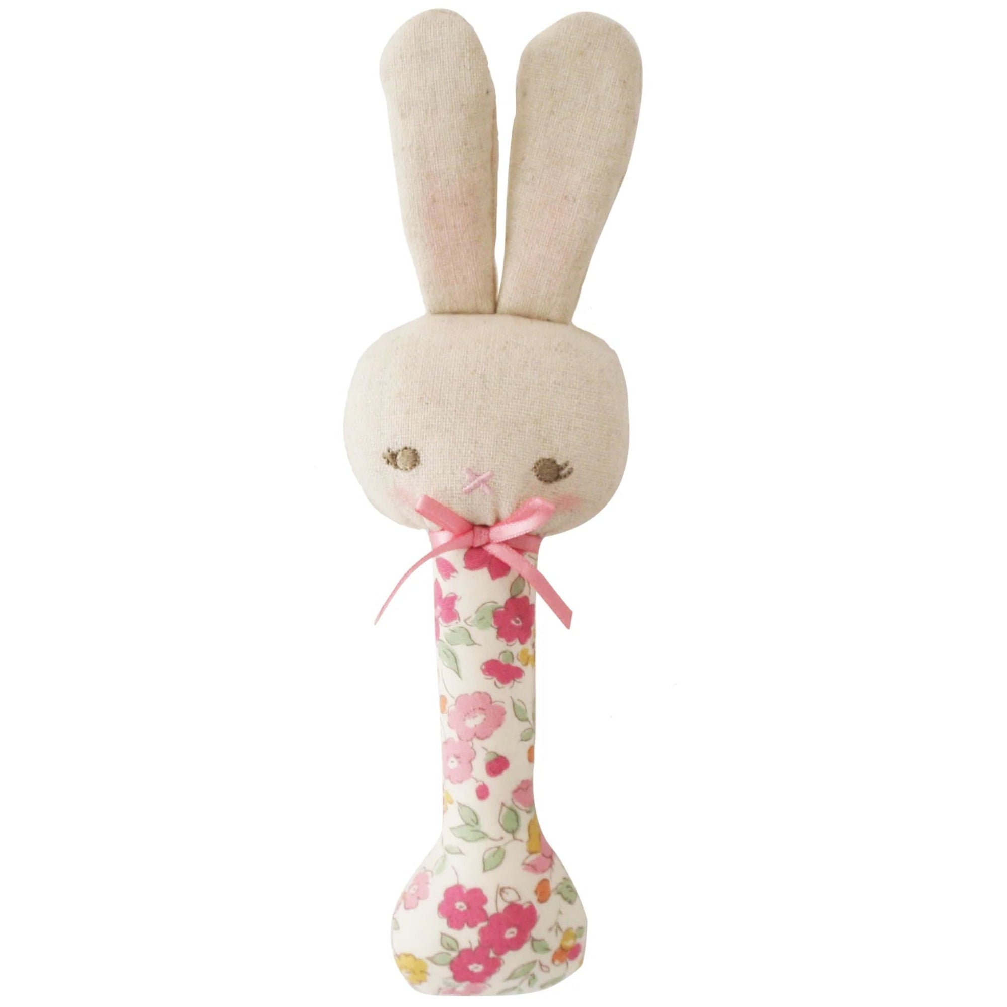 Alimrose Bunny Stick Rattle - Rose Garden