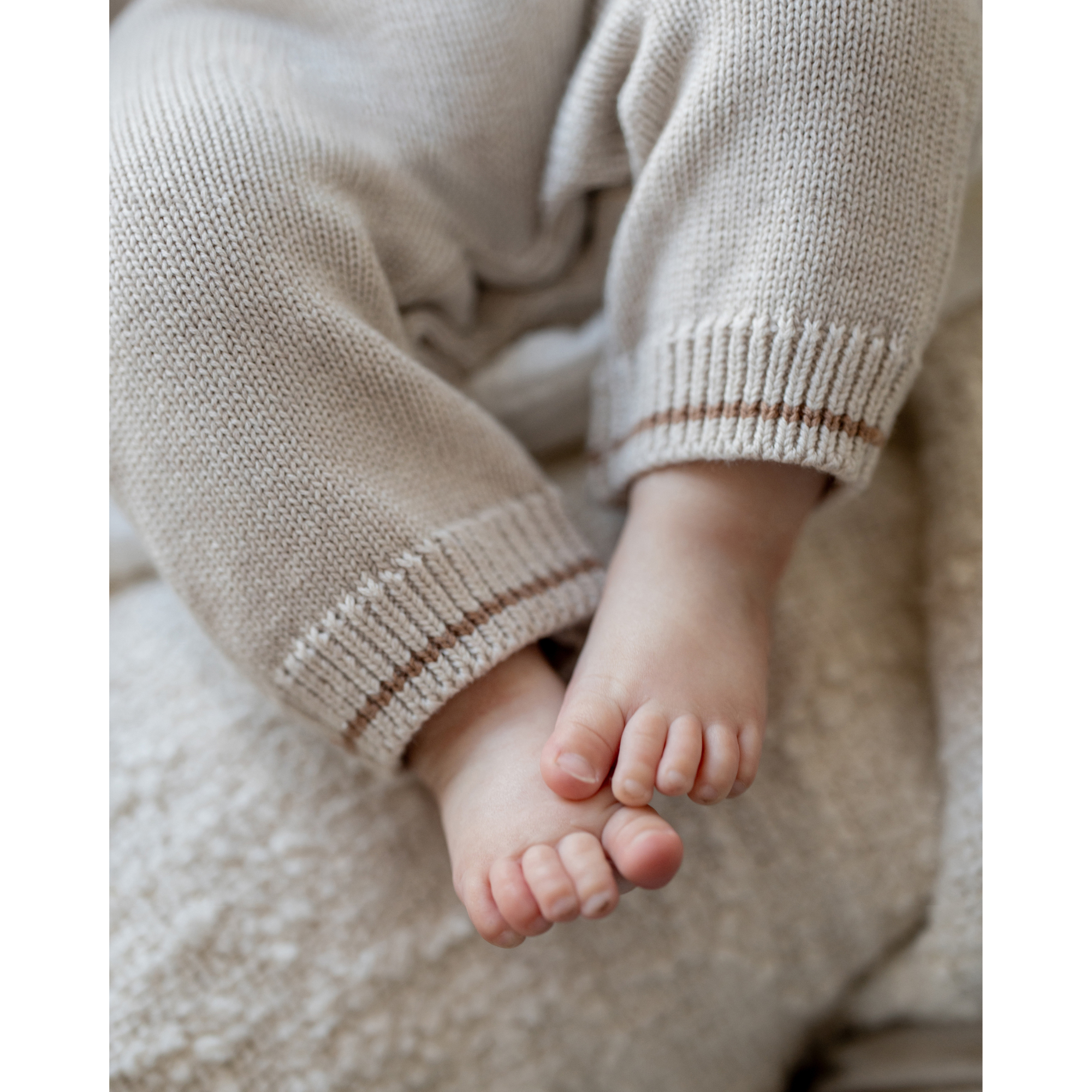 Bebe Otto Organic Knitted Dog Romper - Oat