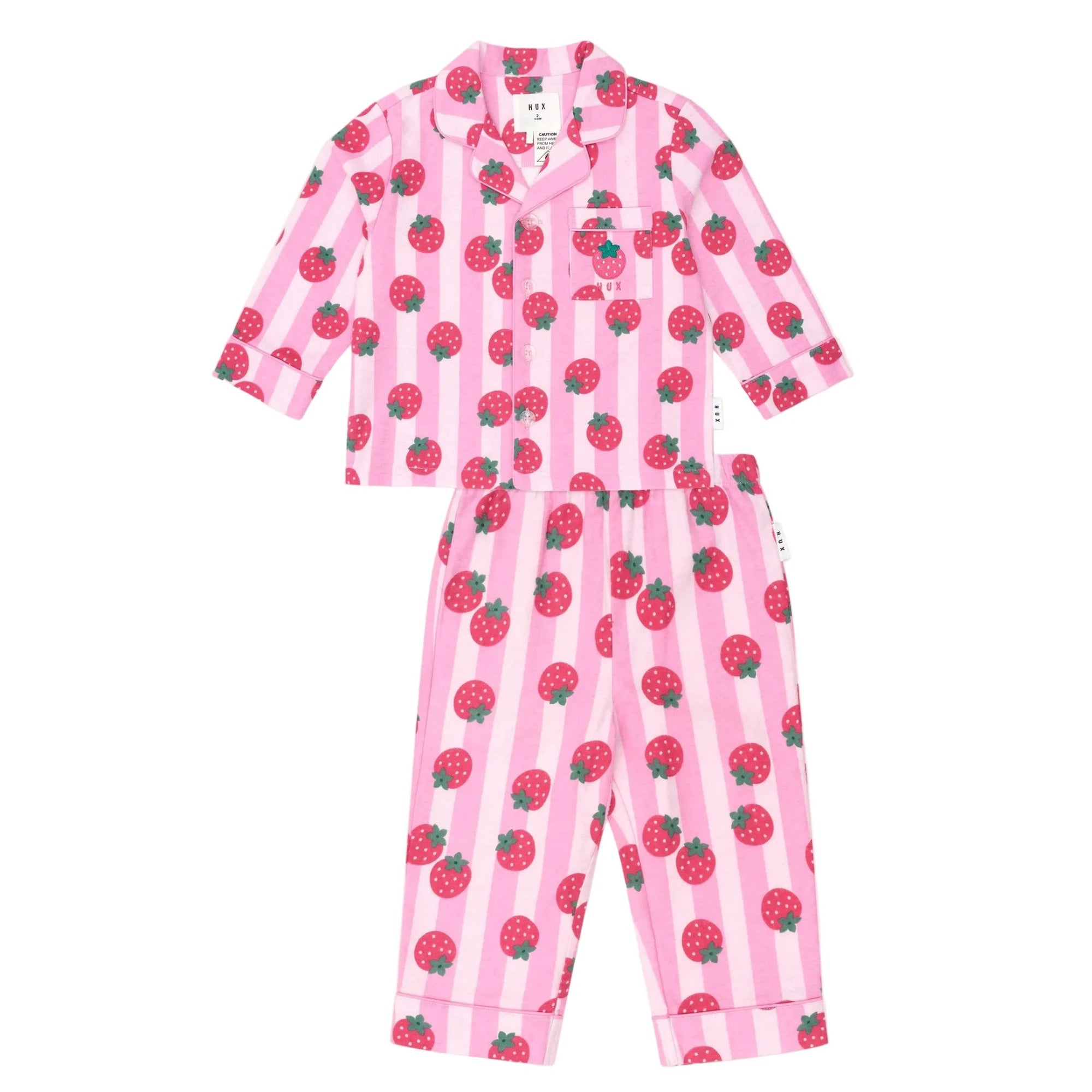 Huxbaby Strawberry Fields Forever Stripe Flannel Pj