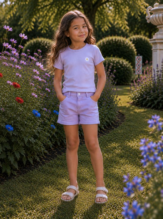 Milky Lilac Mist Rib Tee