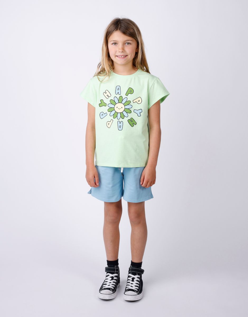 Minti Happy Happy Tee - Lime Marle