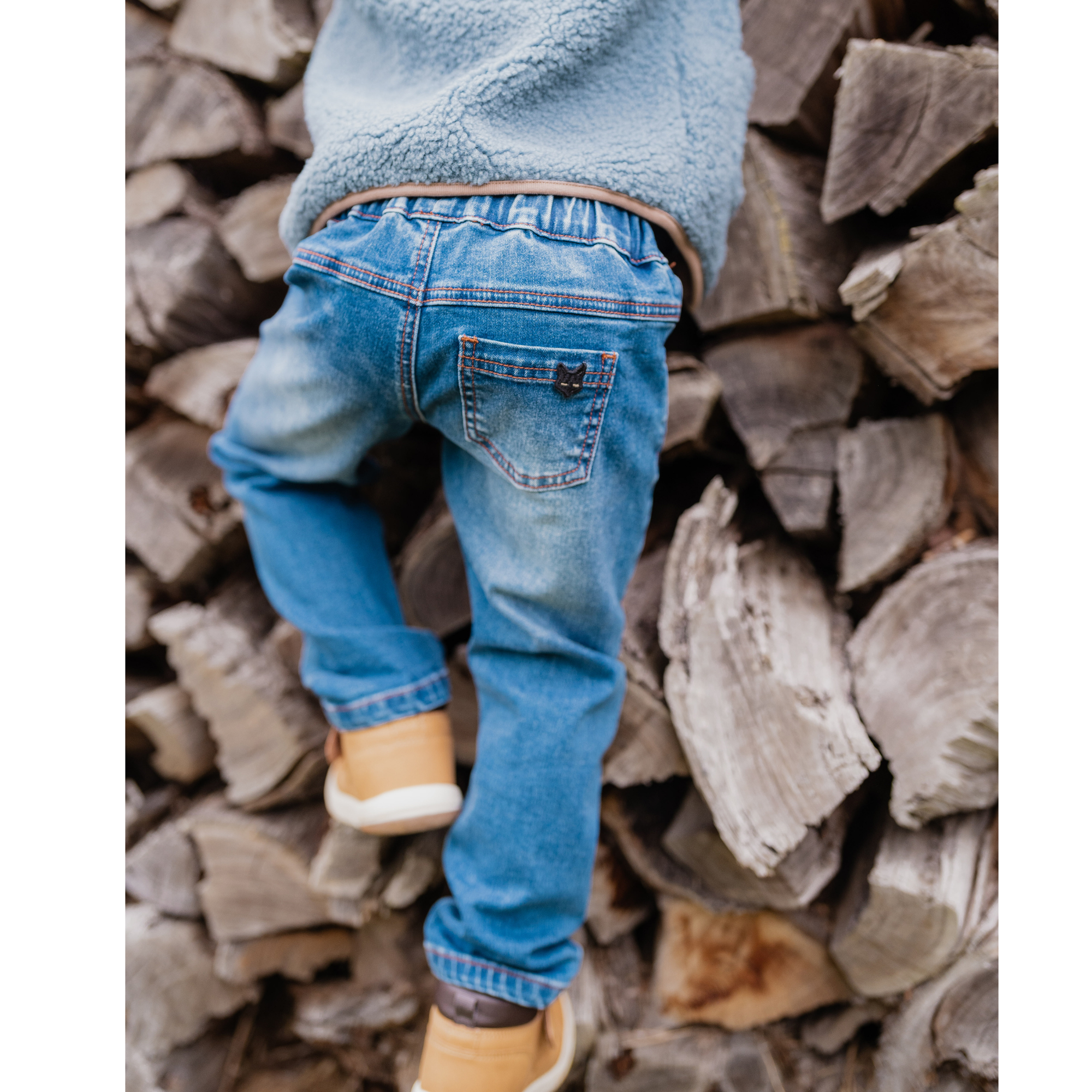 Bebe Hunter Denim Pull On Jeans - Mid Blue