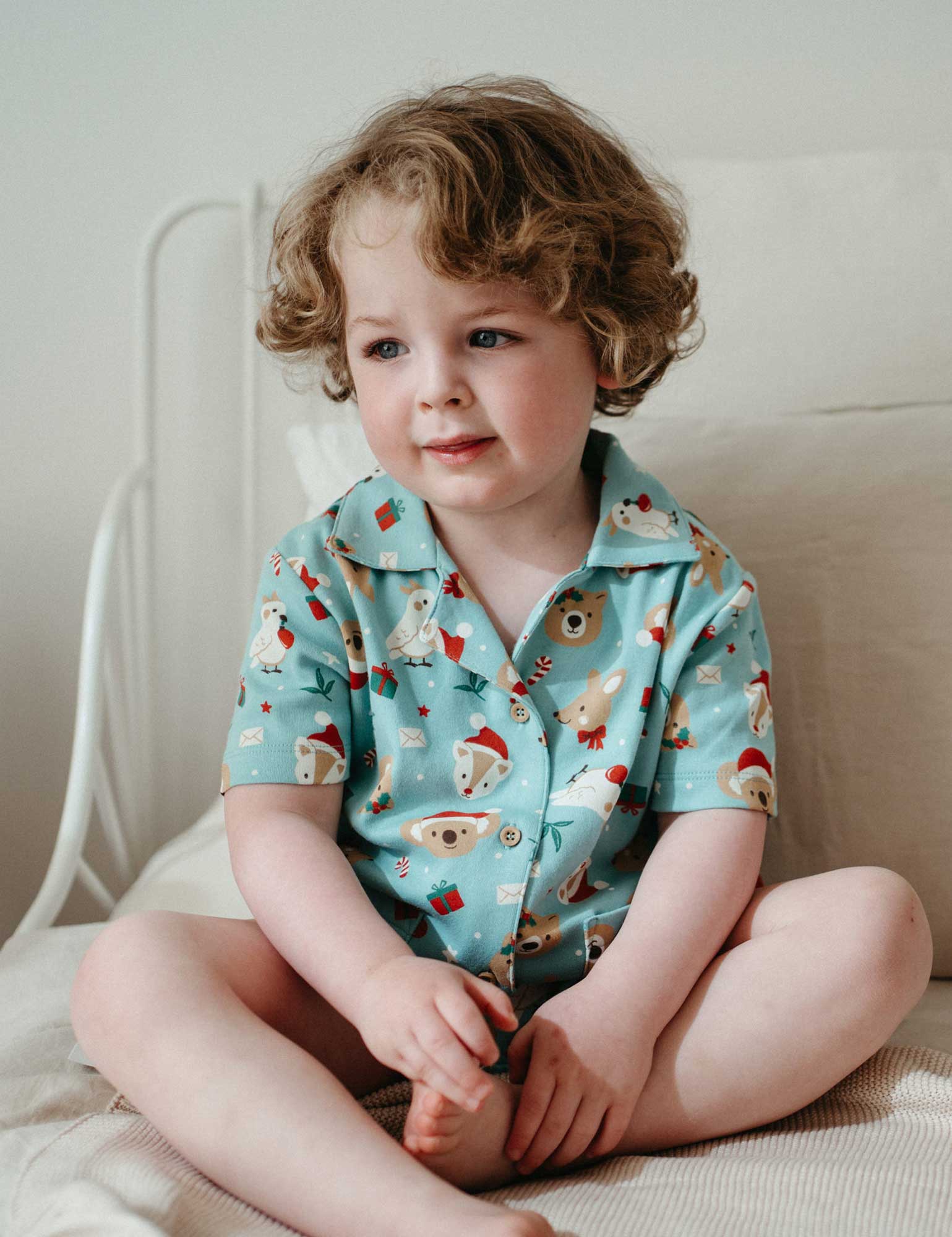 Purebaby Festive Friends Button Up PJ Set