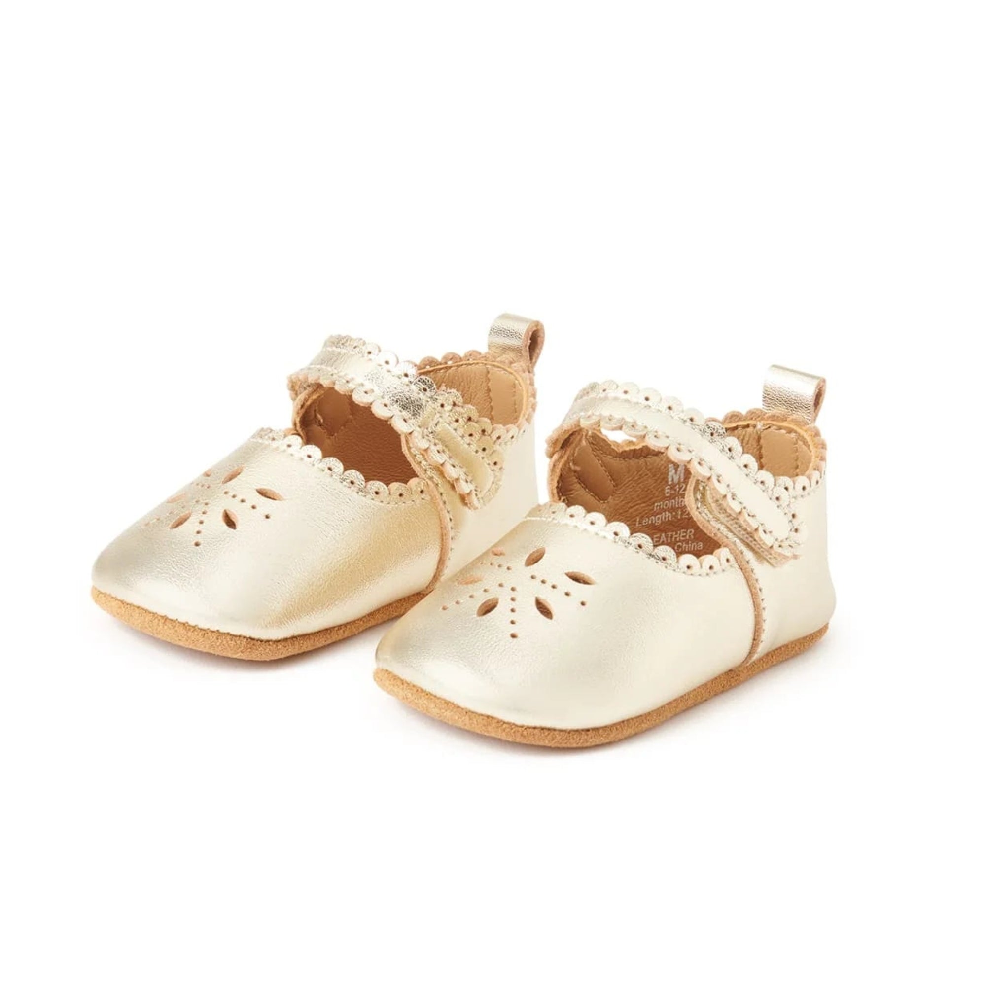 Purebaby Leather Eyelet Mary Jane - Gold