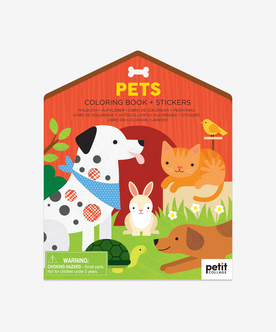 Colouring Book with Stickers - Pets