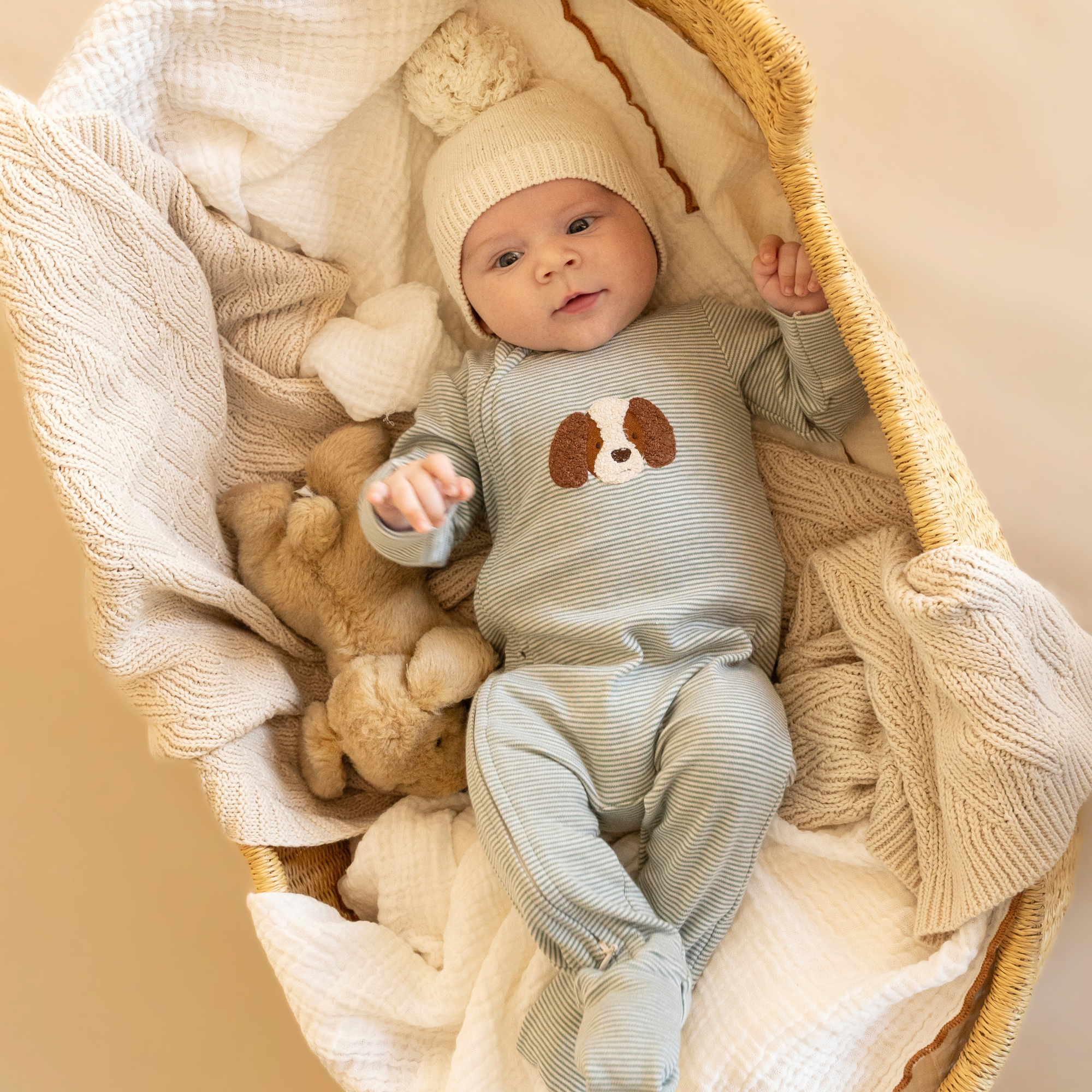 Bebe Otto Stripe Organic Long Sleeve Zipsuit - Otto Stripe