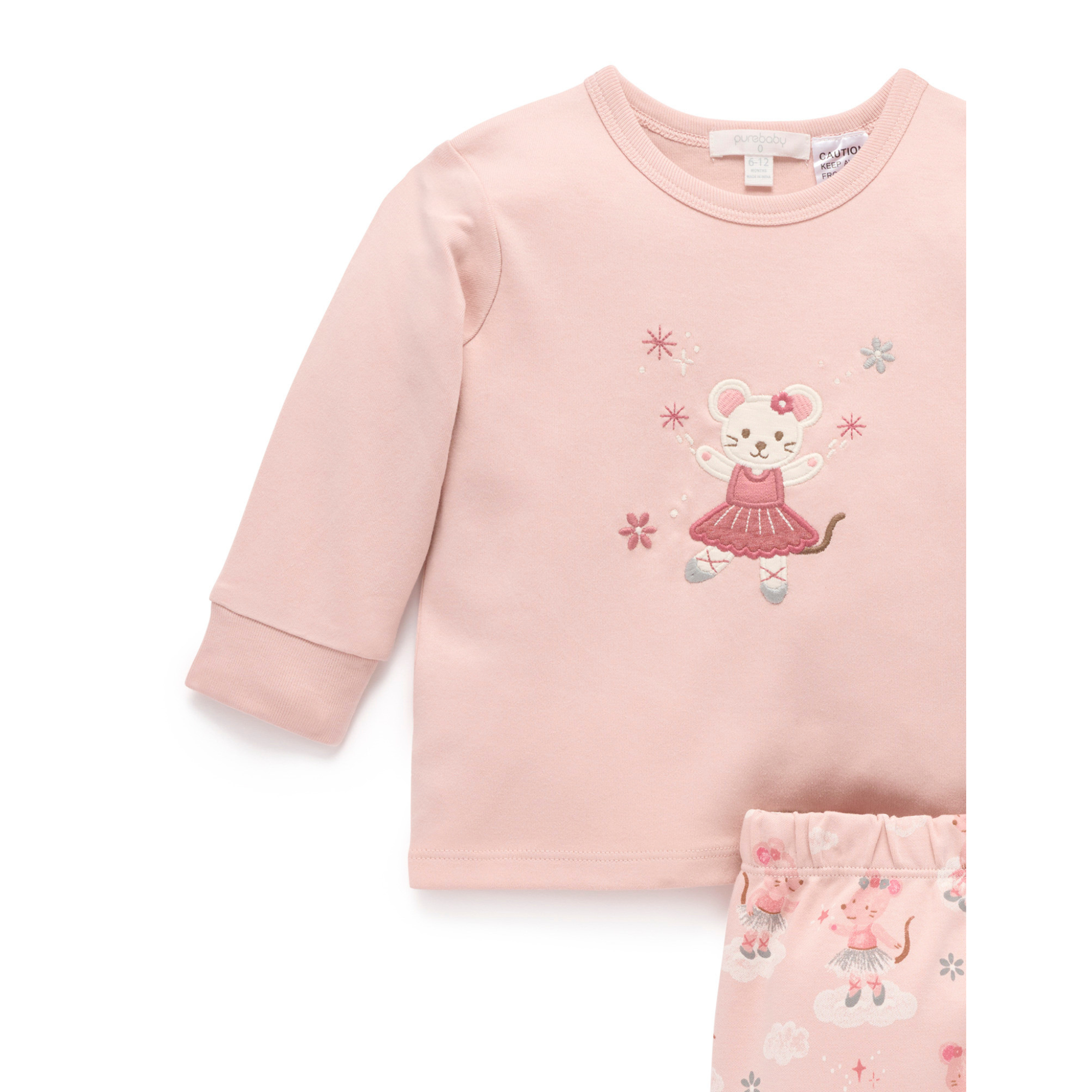 Purebaby Thick PJ Set - Ballet Dreams Print
