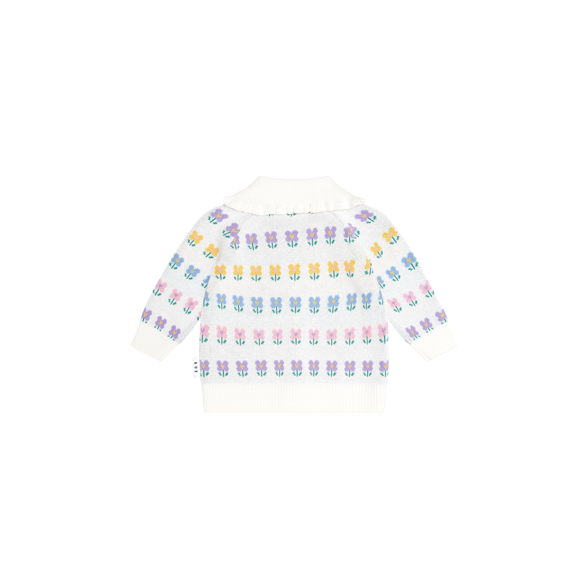 Huxbaby Flower Fields Collar Cardi - Multi Cream