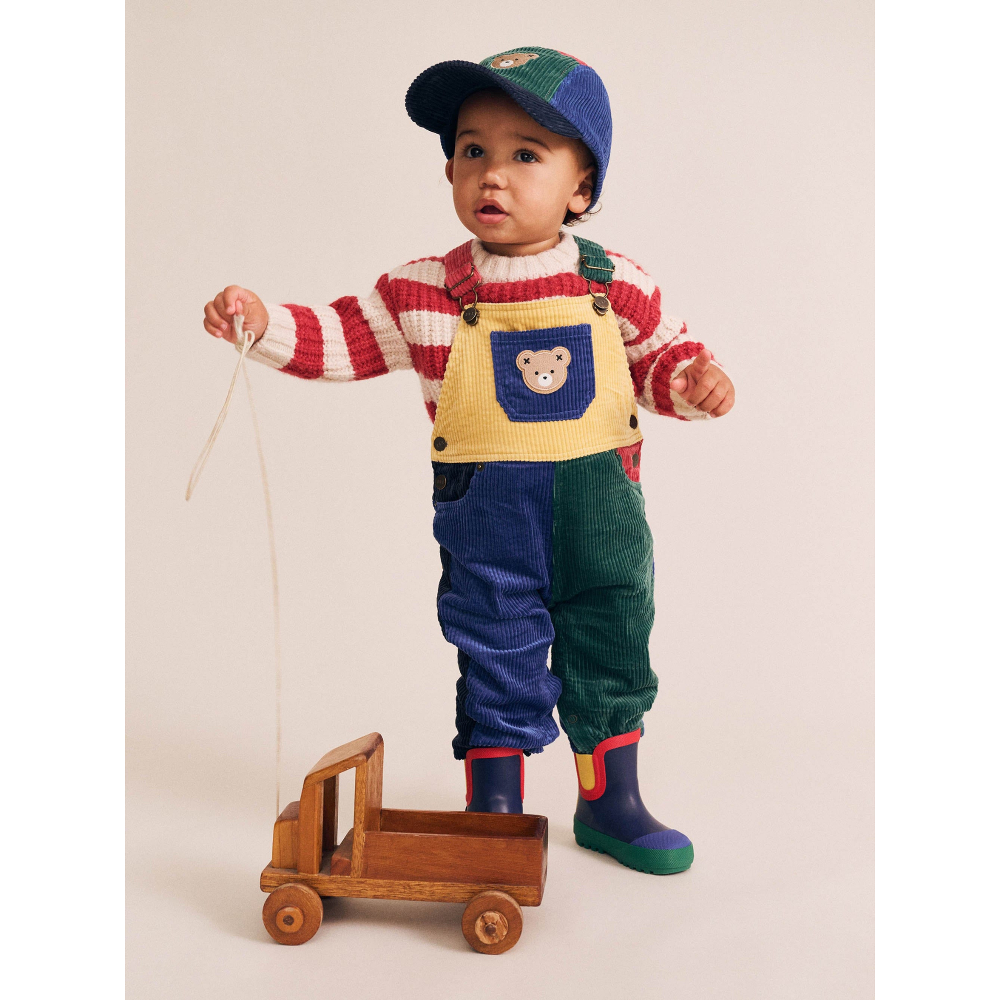 Huxbaby Colour Block Cord Overalls