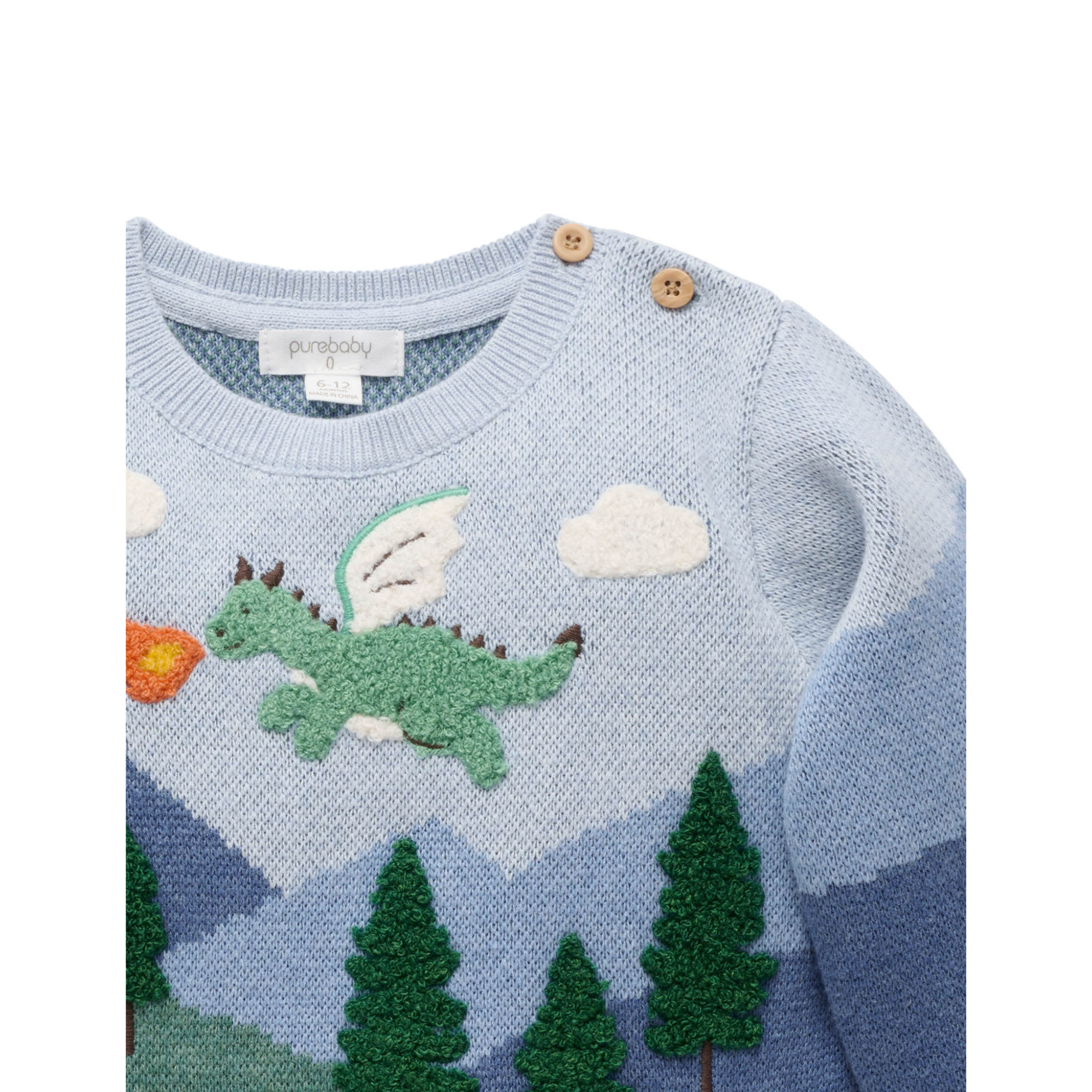 Purebaby Dragon Mountain Jumper - Dragon Jacquard