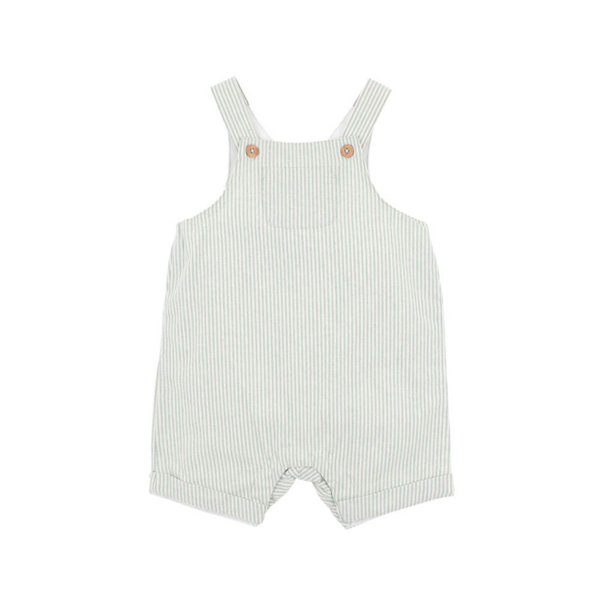 Bebe Roman Green Stripe Overalls - Green Stripe