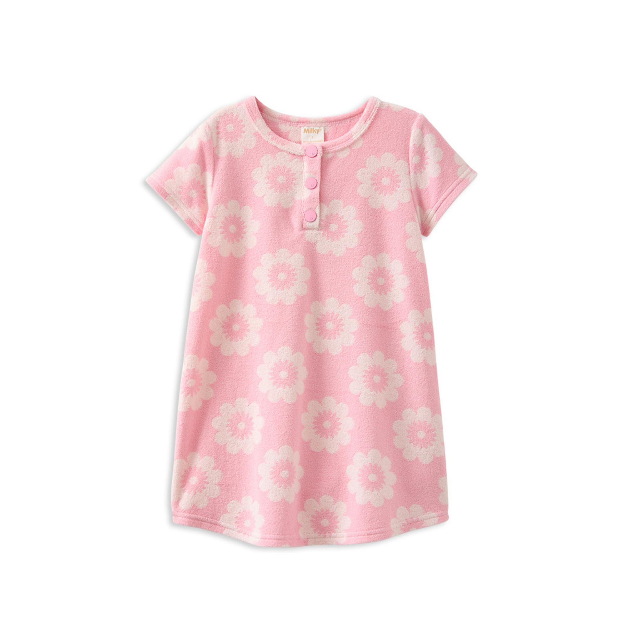 Milky Floral Terry Towelling Dress