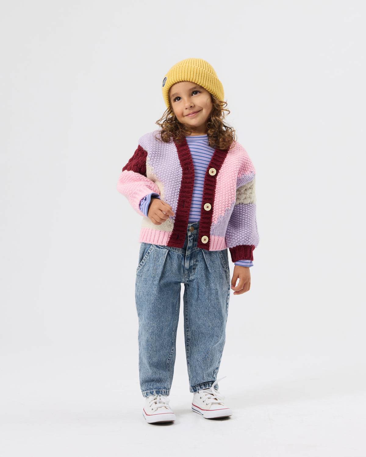 Goldie + Ace Colour Block Knit Cardigan