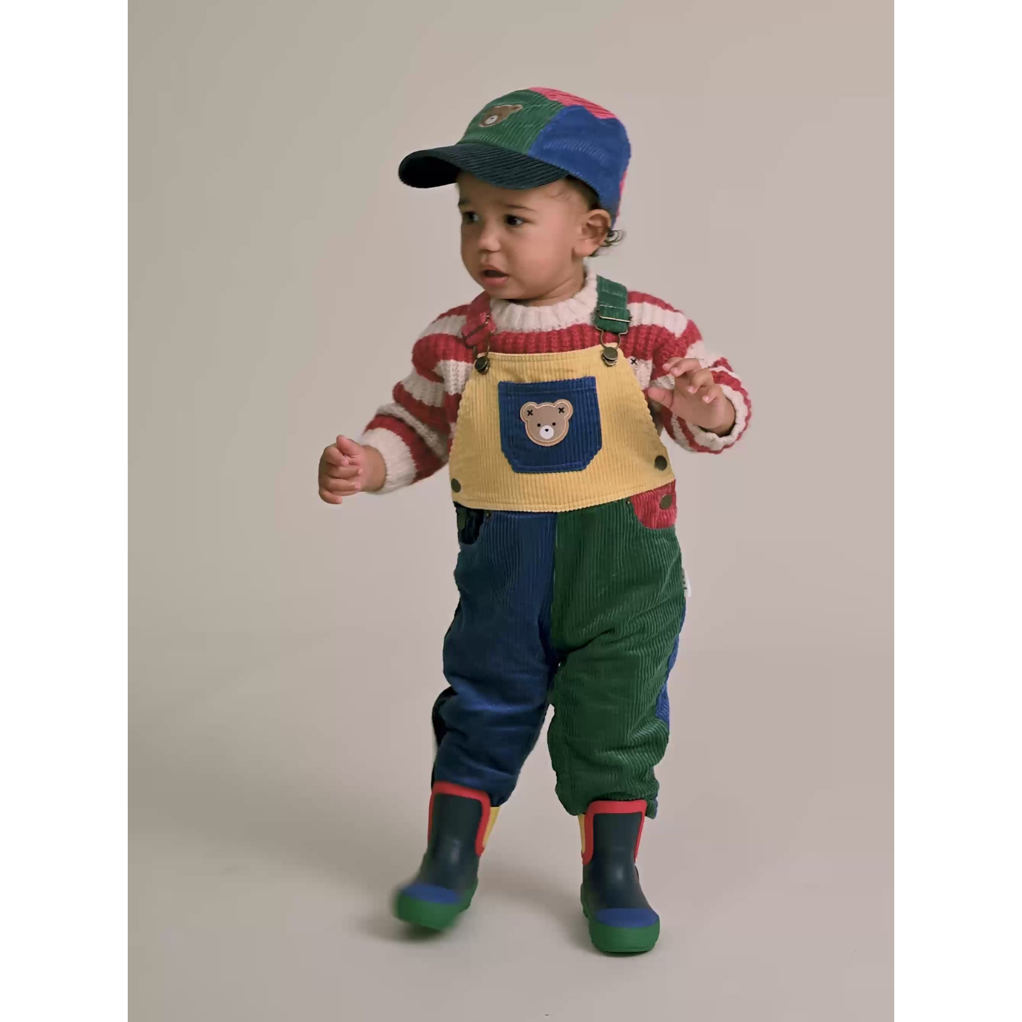 Huxbaby Colour Block Cord Overalls