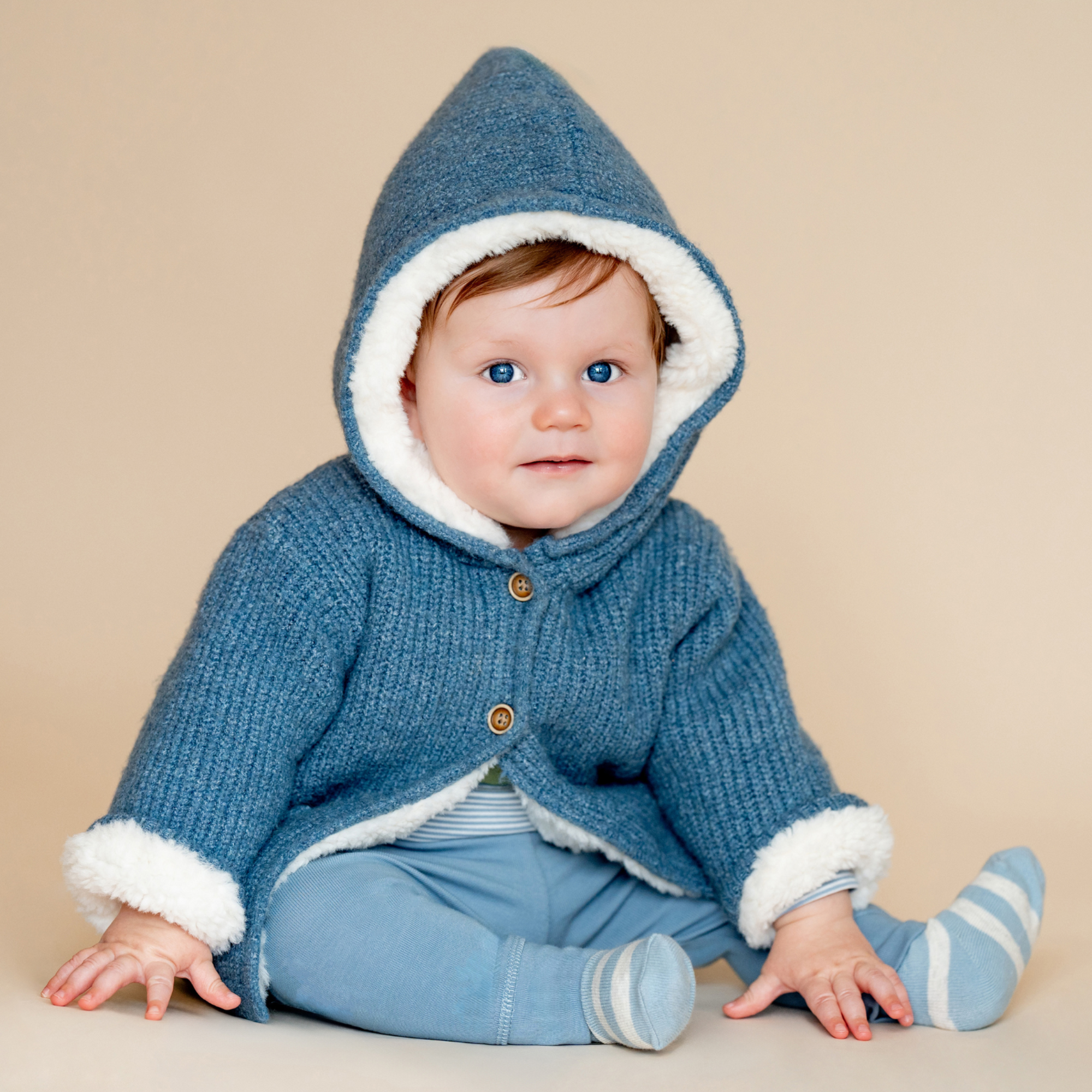 Bebe Blue marl knitted hooded jacket - Blue marl