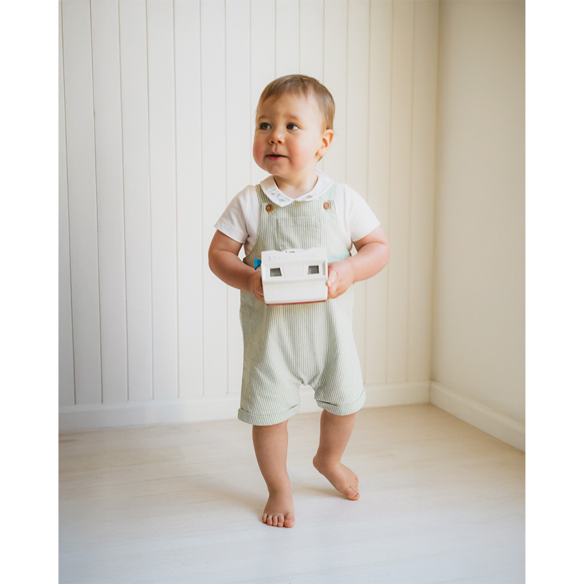 Bebe Roman Green Stripe Overalls - Green Stripe