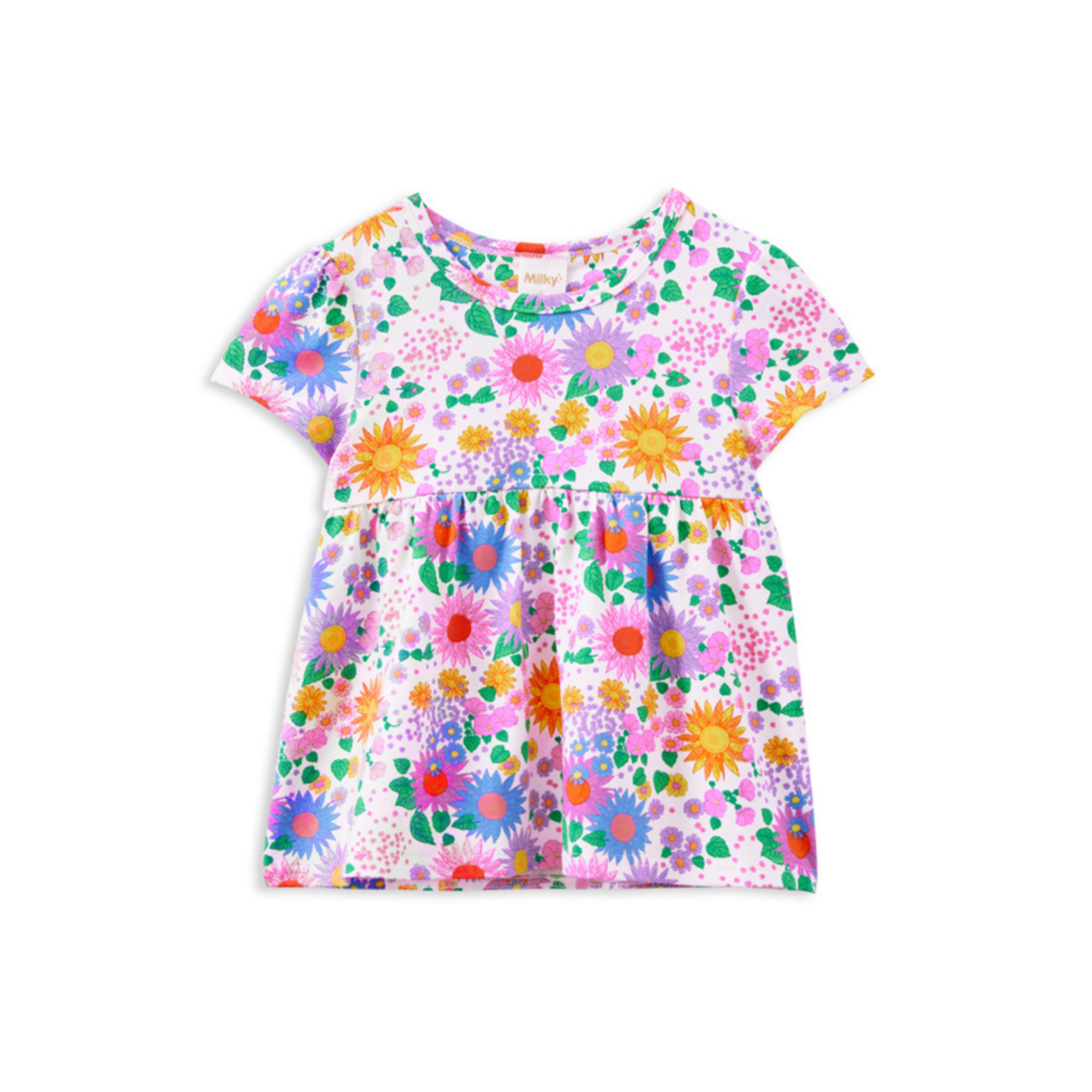 Milky Sunshine Floral Swing Tee