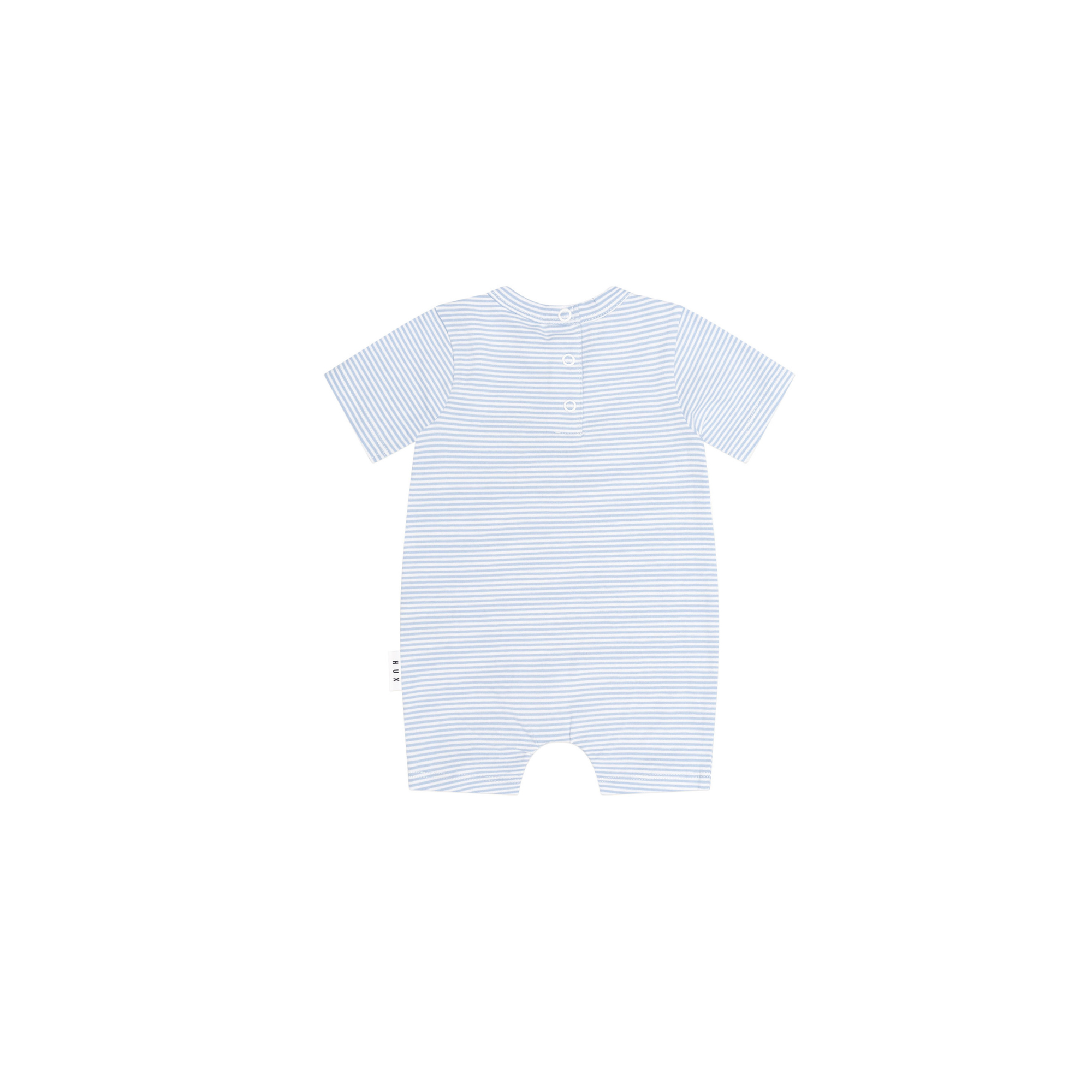 Huxbaby Peekaboo Hux Stripe Bodysuit - Baby Blue/Almond Milk