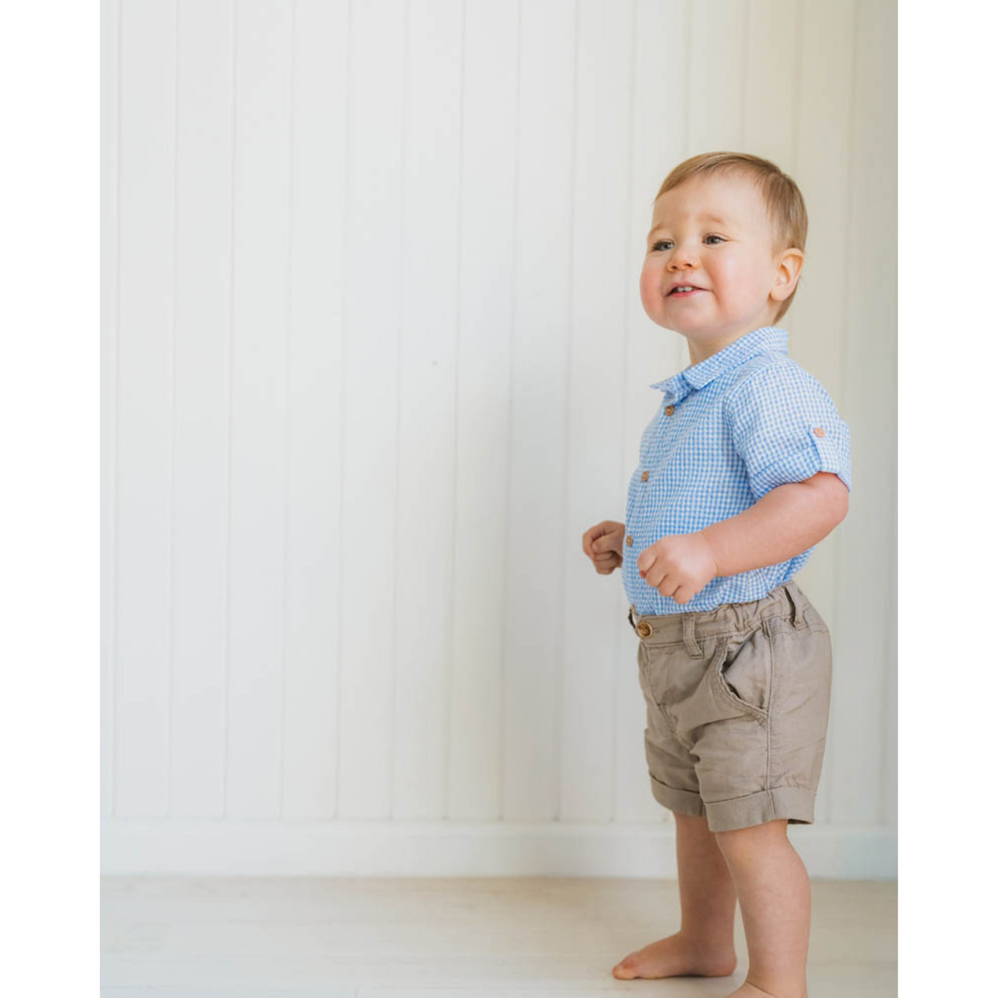 Bebe Roman Blue Check Ss Shirt - Blue Check