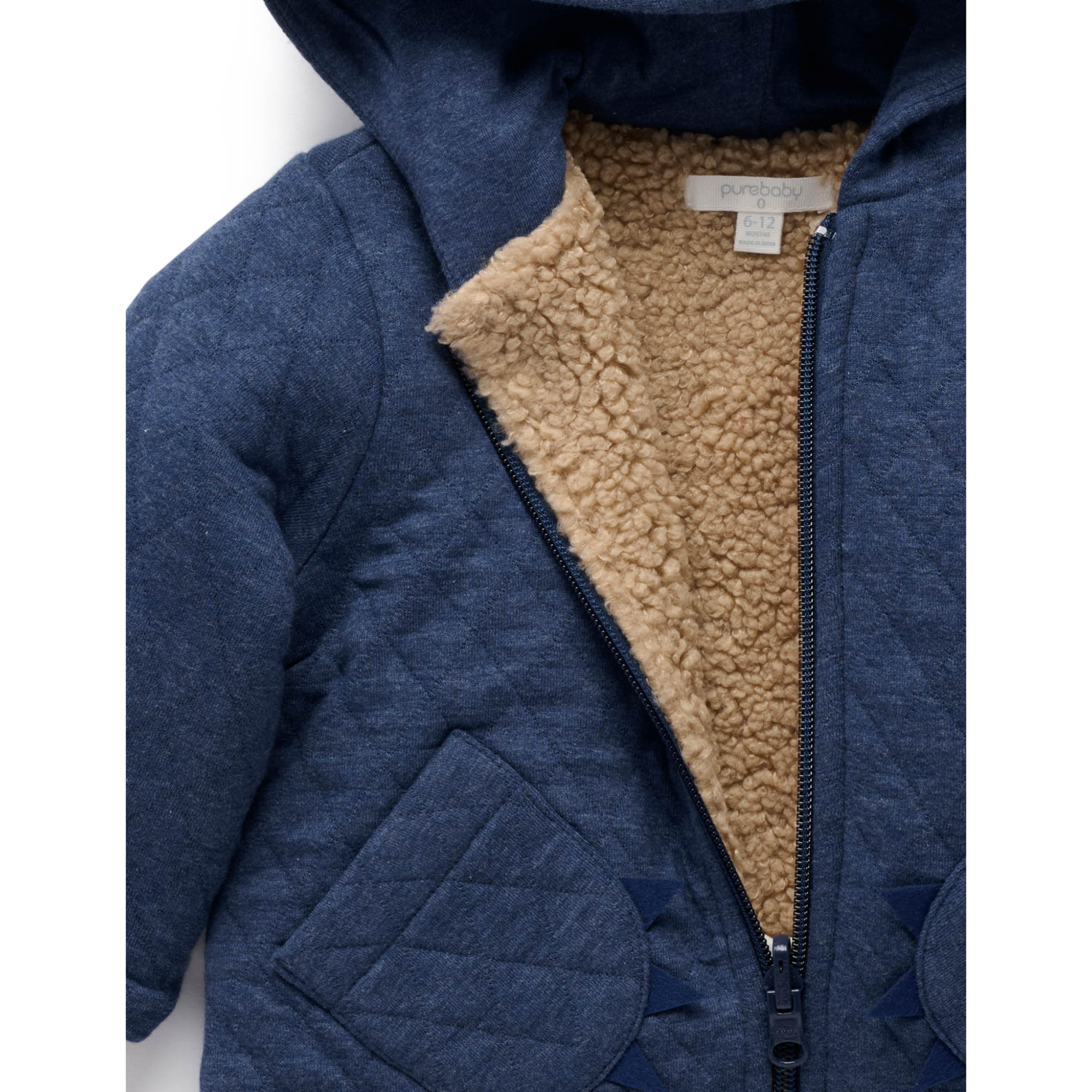 Purebaby Quilted Dragon Jacket - Midnight Melange