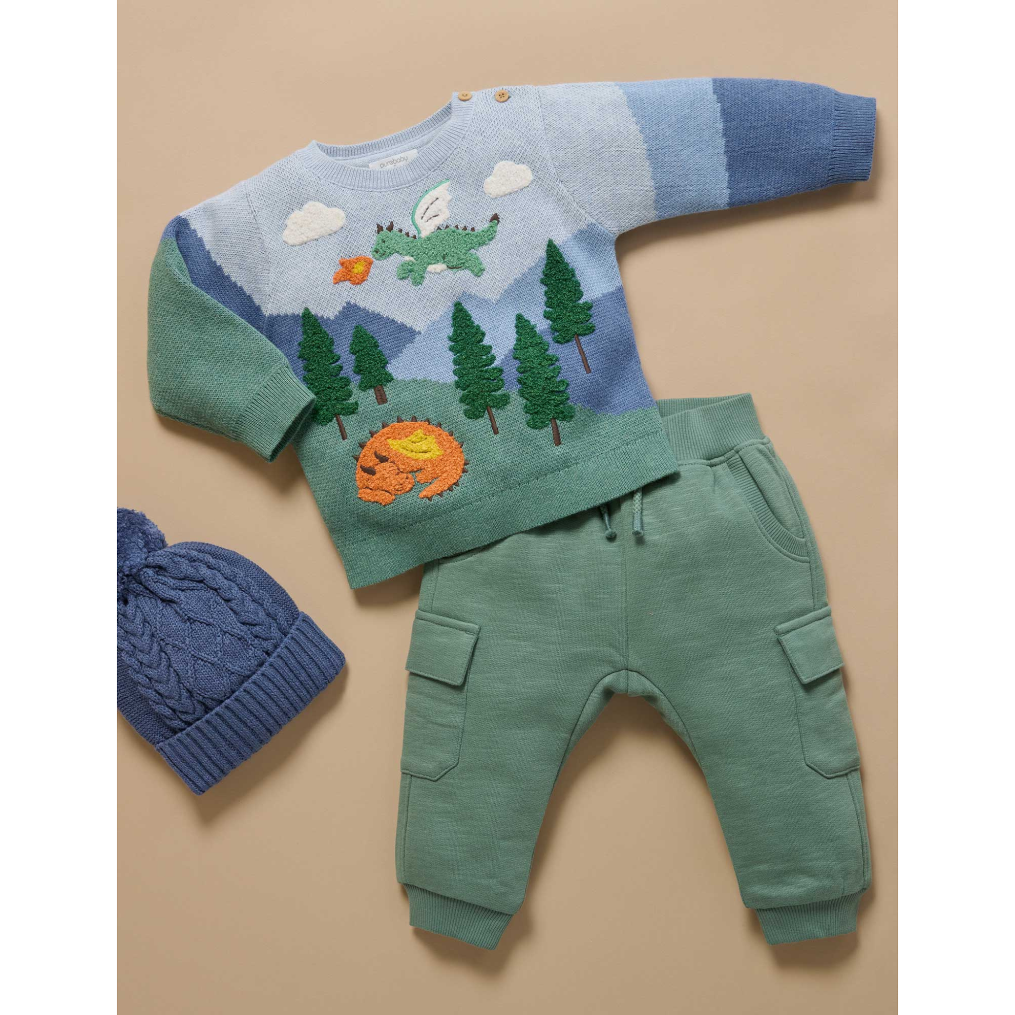 Purebaby Dragon Mountain Jumper - Dragon Jacquard