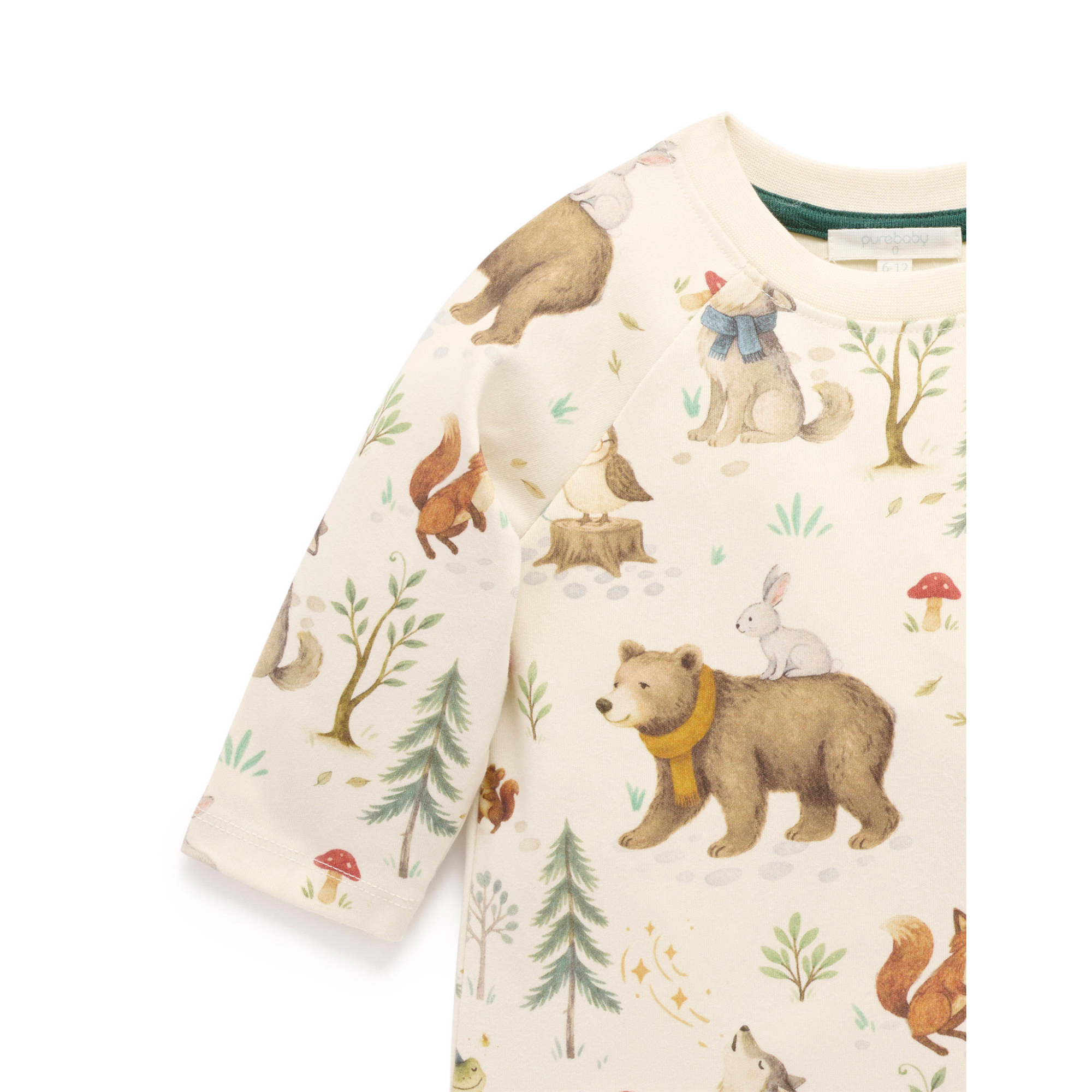 Purebaby Thick LS tee - Magical Forest Print