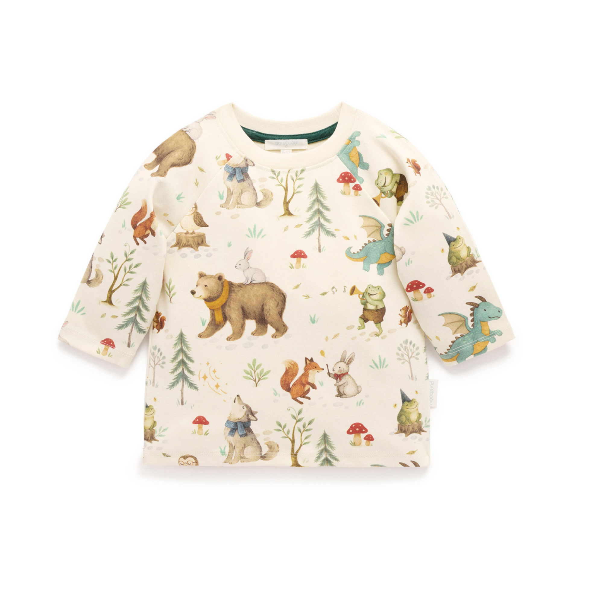 Purebaby Thick LS tee - Magical Forest Print