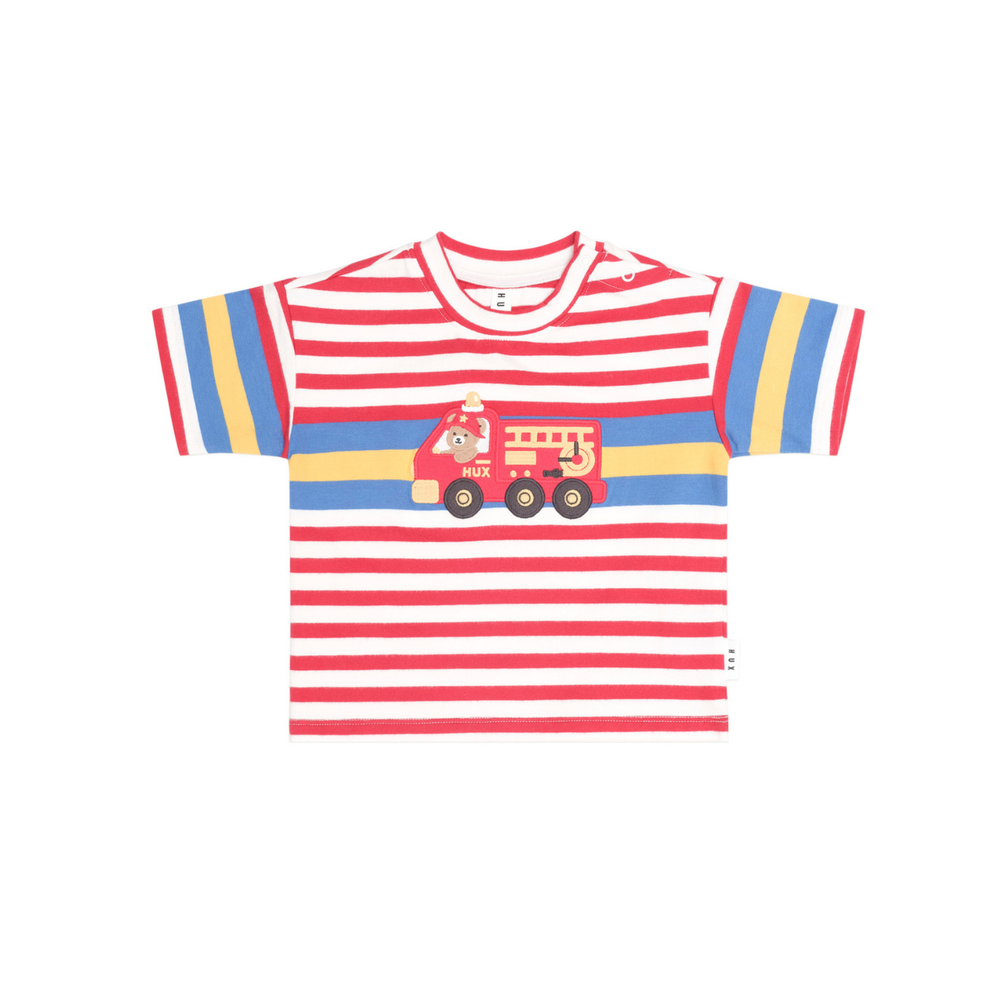 Huxbaby Fireman Hux Stripe Tee - Racer Red /Almond Milk