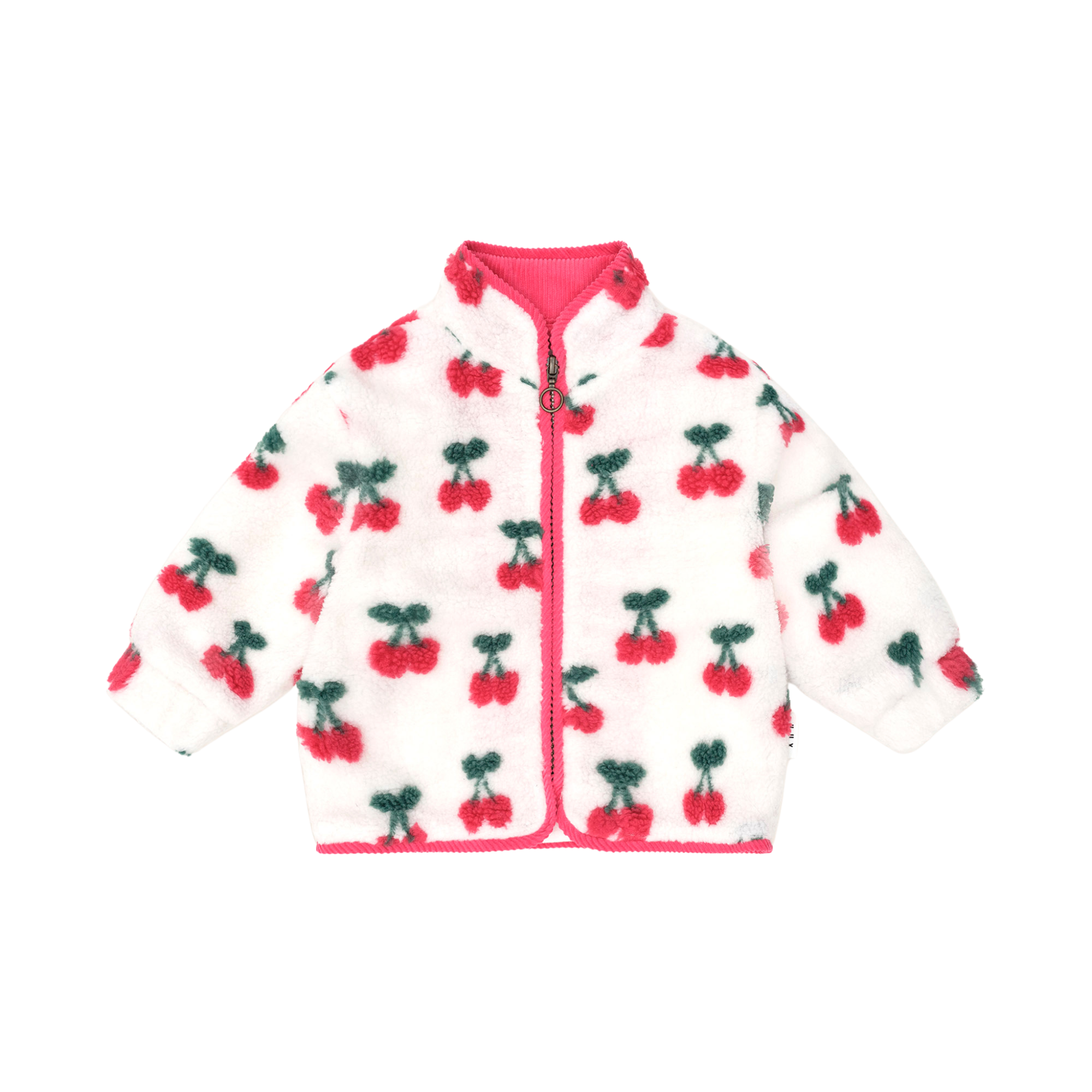 Huxbaby Very Cherry Sherpa Jacket - Cherry/Ecru