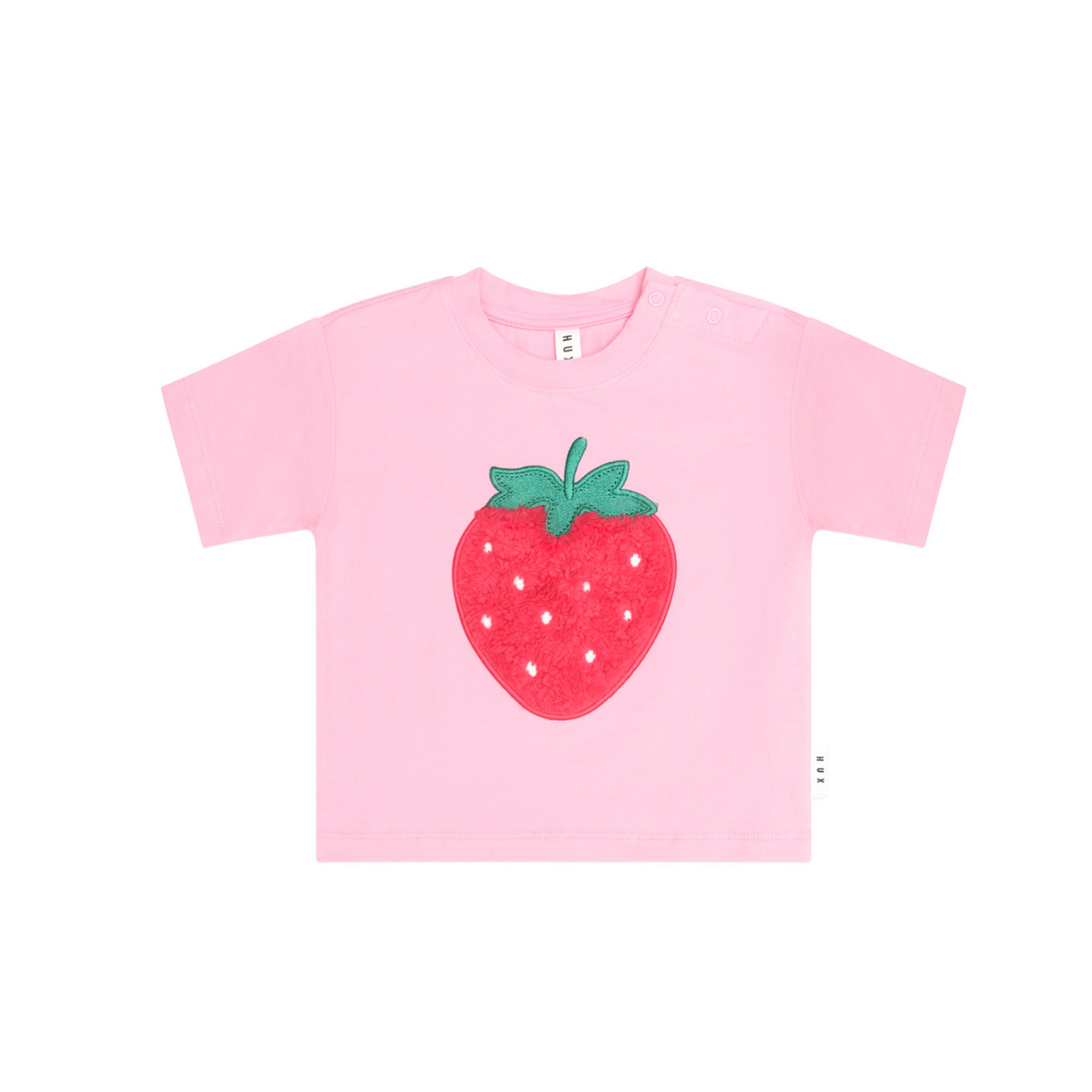 Huxbaby Furry Strawberry Slouchy Tee - Strawberry Crème