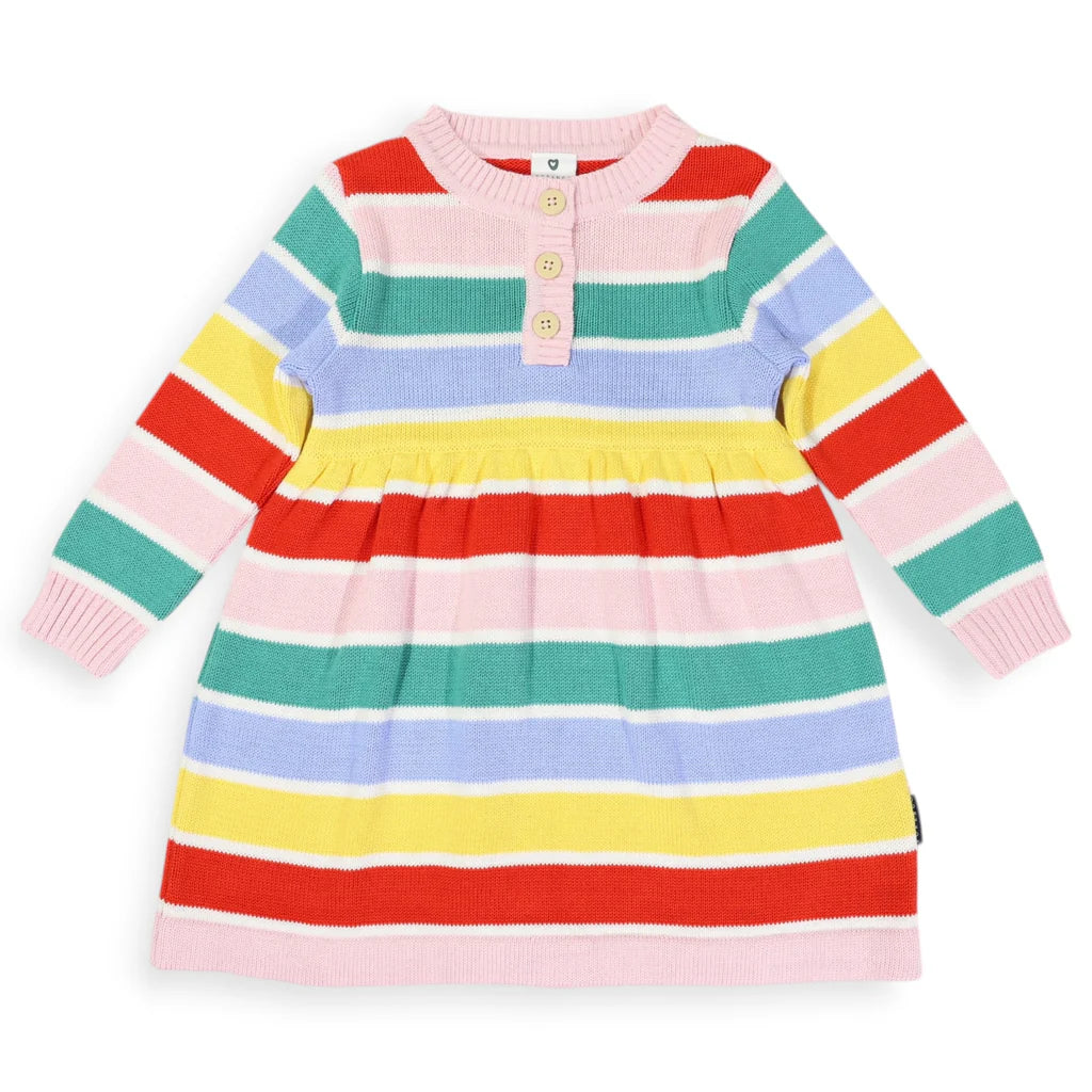 Korango Striped Knit Dress Yellow