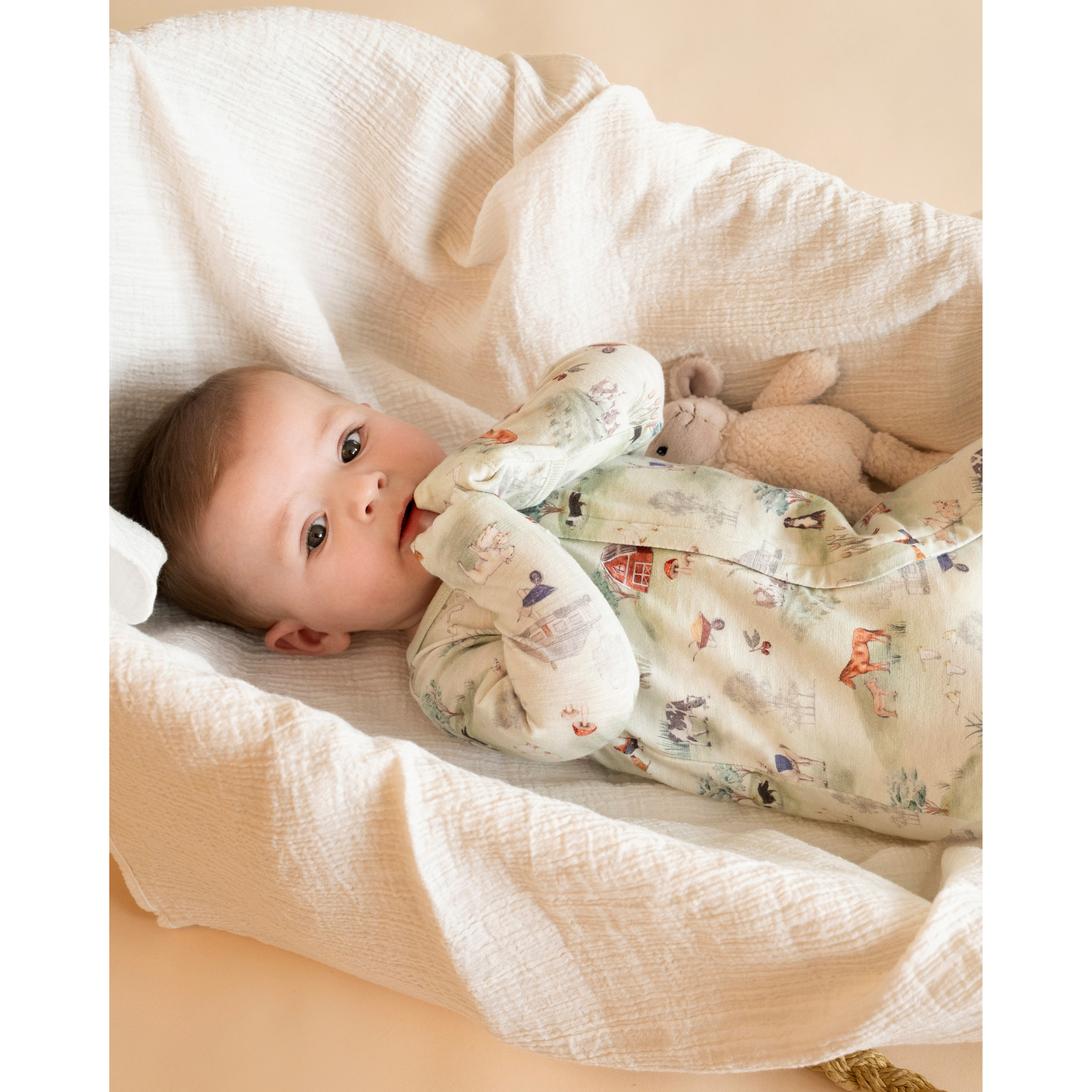 Bebe Hunter Organic Long Sleeve Zipsuit - Hunter Print