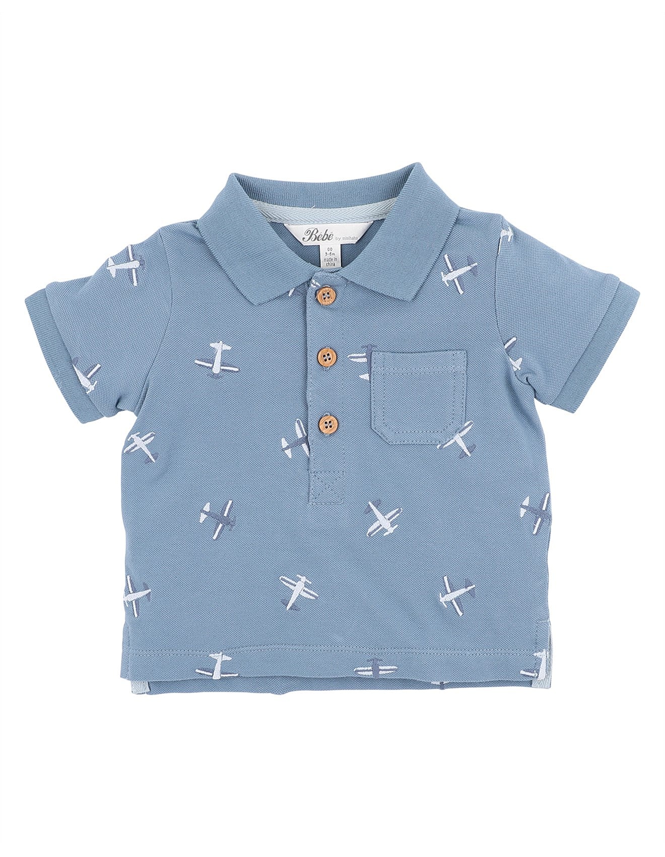 Bebe Harlan Airplane Embroidered Polo