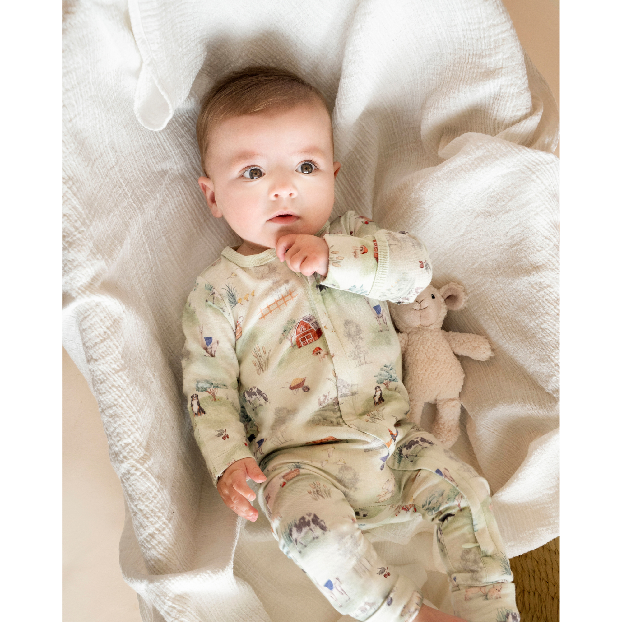 Bebe Hunter Organic Long Sleeve Zipsuit - Hunter Print