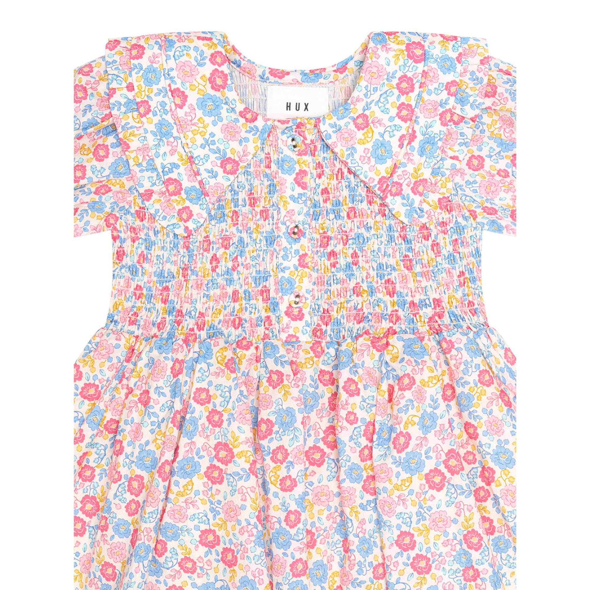 Huxbaby Vintage Floral Shirred Collar Dress - Multi