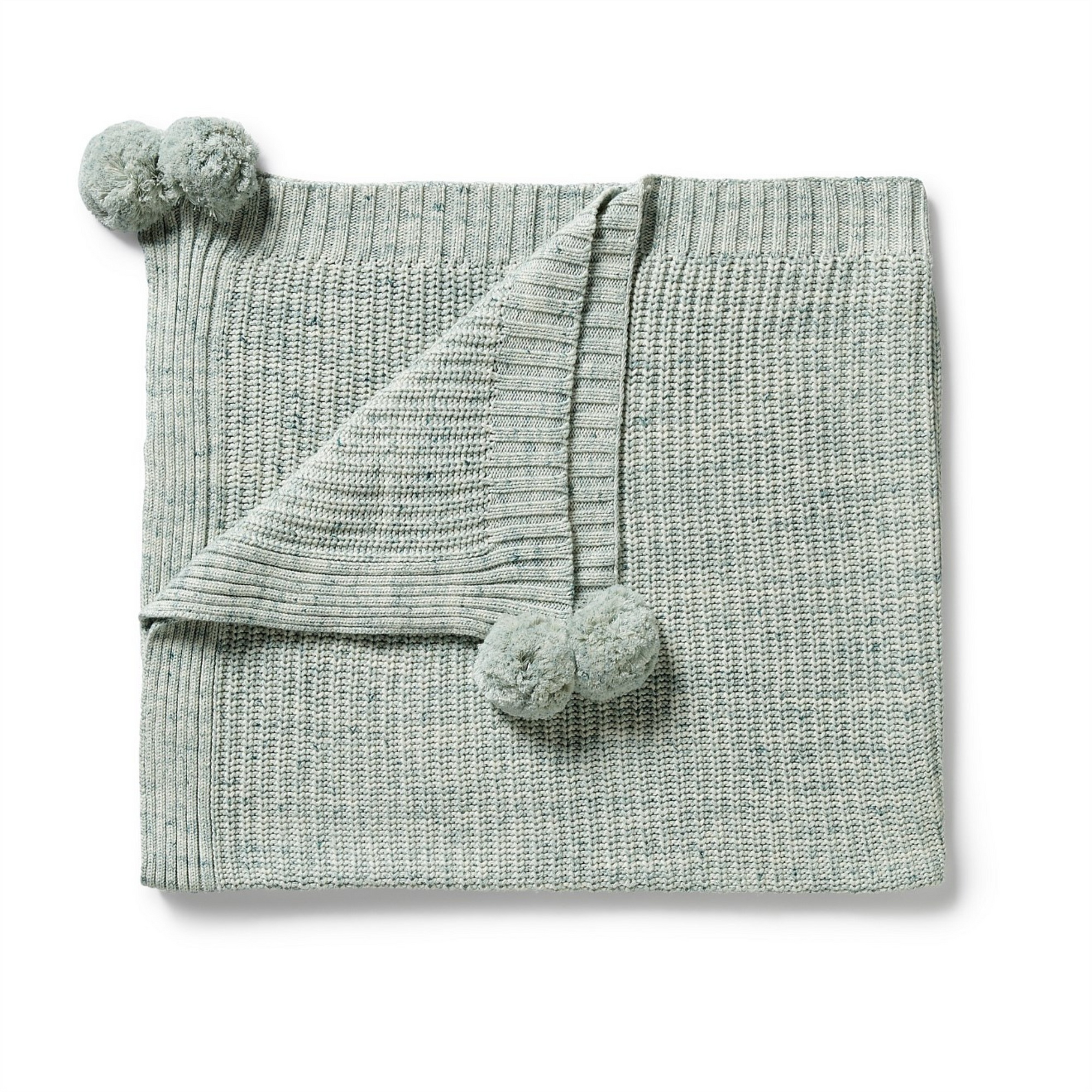 Wilson & Frenchy Moss Speckle Organic Knitted Blanket