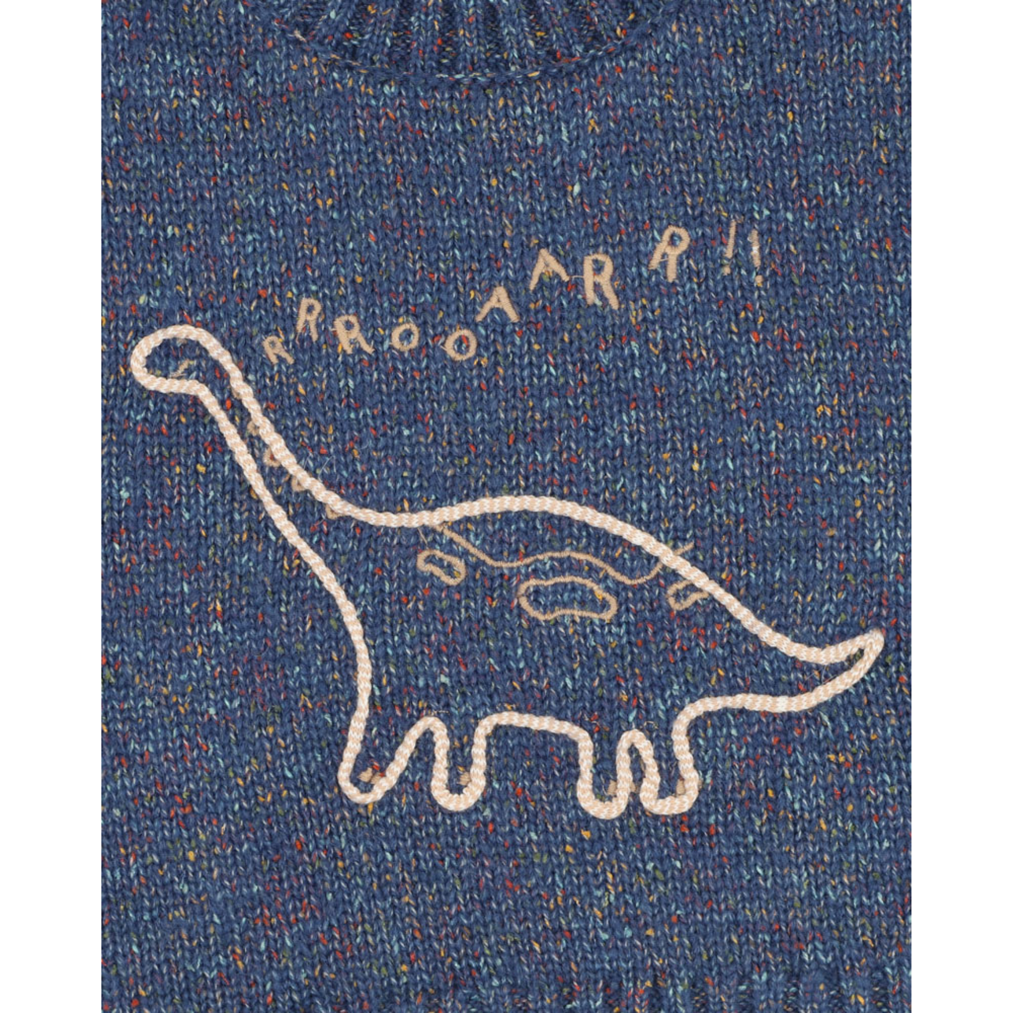 Bebe Isaac Dinosaur Jumper - Blue Speckle