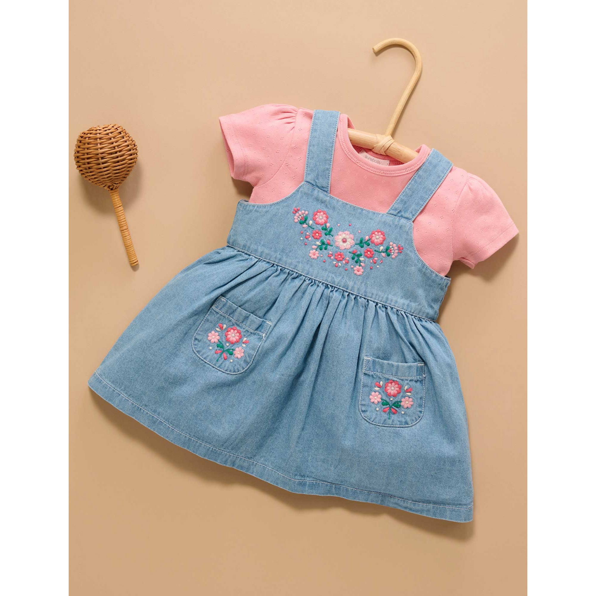 Purebaby Pointelle Short Sleeve Tee - Papaya