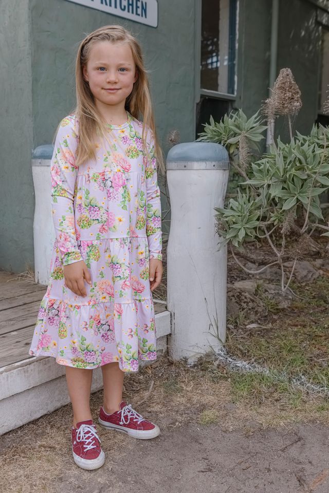 Milky Lily Belle Tiered Dress - Soft Lilac