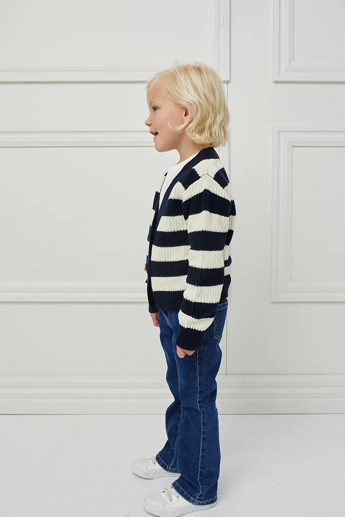 Milky Stripe Rib Cardigan