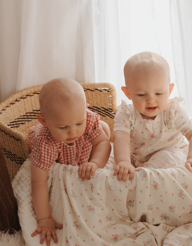 Purebaby Heart Broderie Embroidered Romper