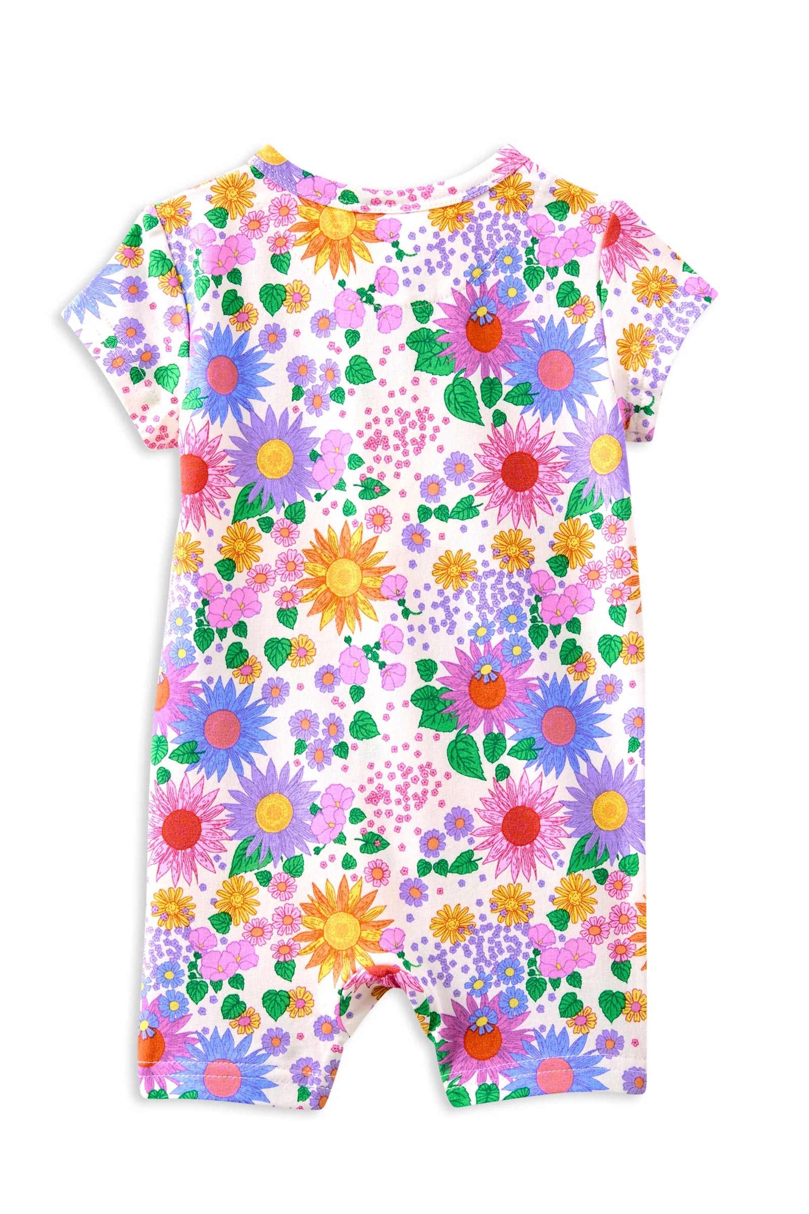 Milky Sunshine Floral Zip Romper
