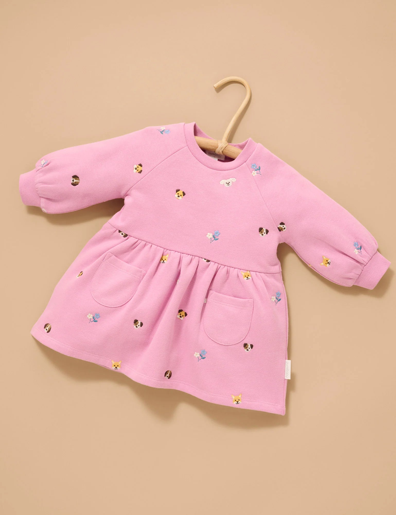 Purebaby Puppy Embroidered Dress