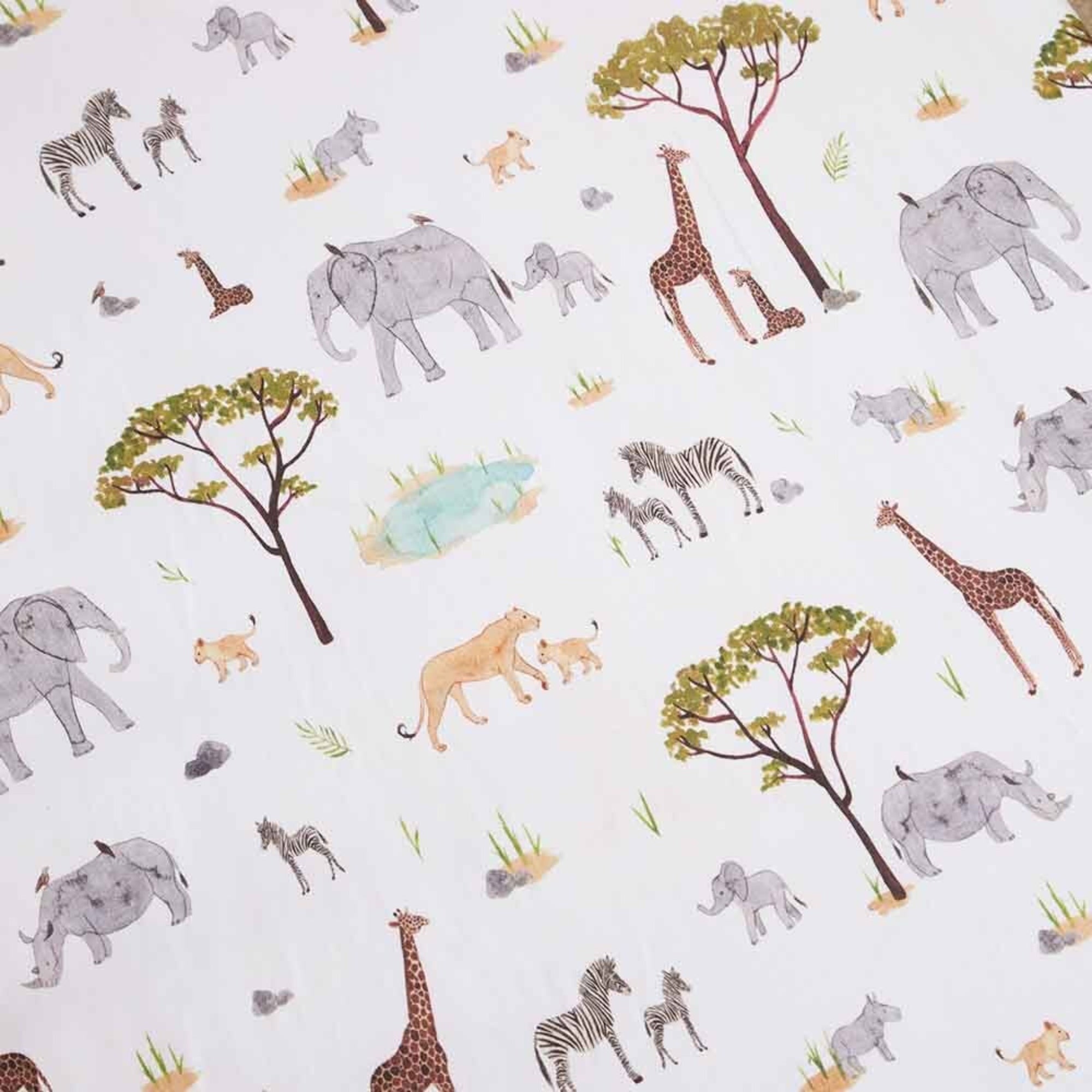 Safari - Snuggle Hunny Fitted Cot Sheet